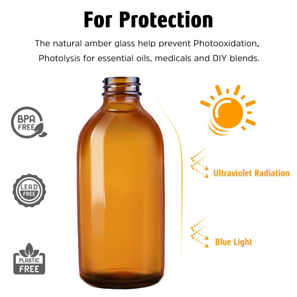 Tecohouse Glass Spray Bottles 4 OZ, Amber Empty Spray Bottle for Essential Oils, Small Glass Bottles for Cleaning Solutions, Plants, with Durable Nozzle, Labels, Funnel, Pipettes - Image 5