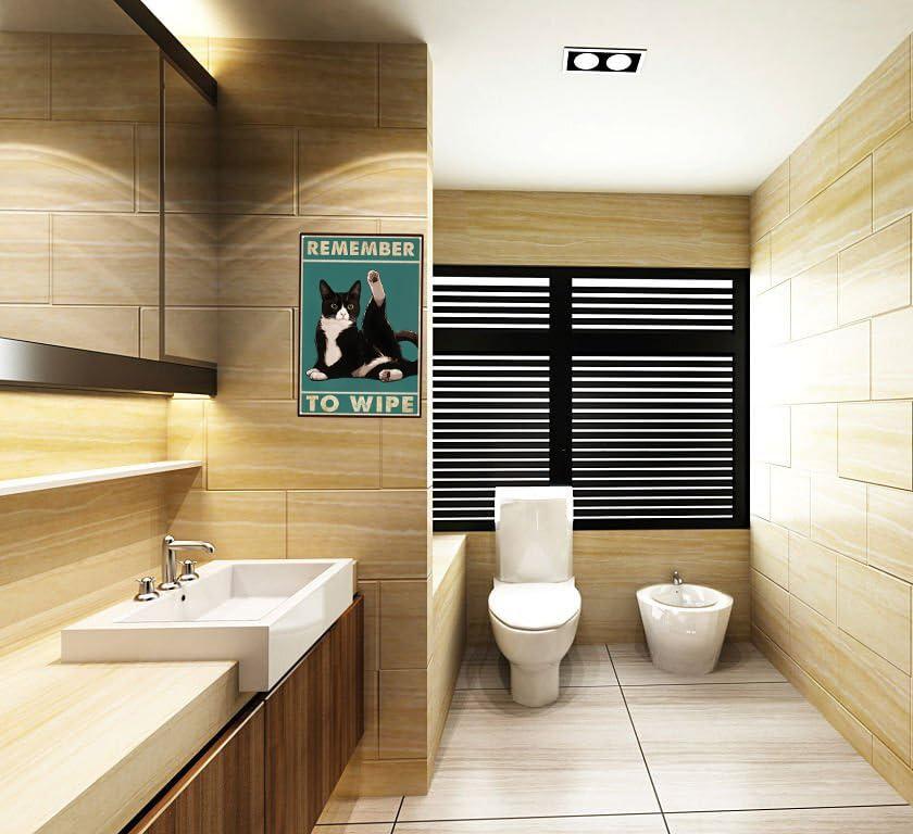 Crazysign Funny Cat Bathroom Decor Sign Tuxedo Cat Remember To Wipe Tin Sign for Bathroom Toilet Wall Decor 8x12 INCH (3155) - Image 5