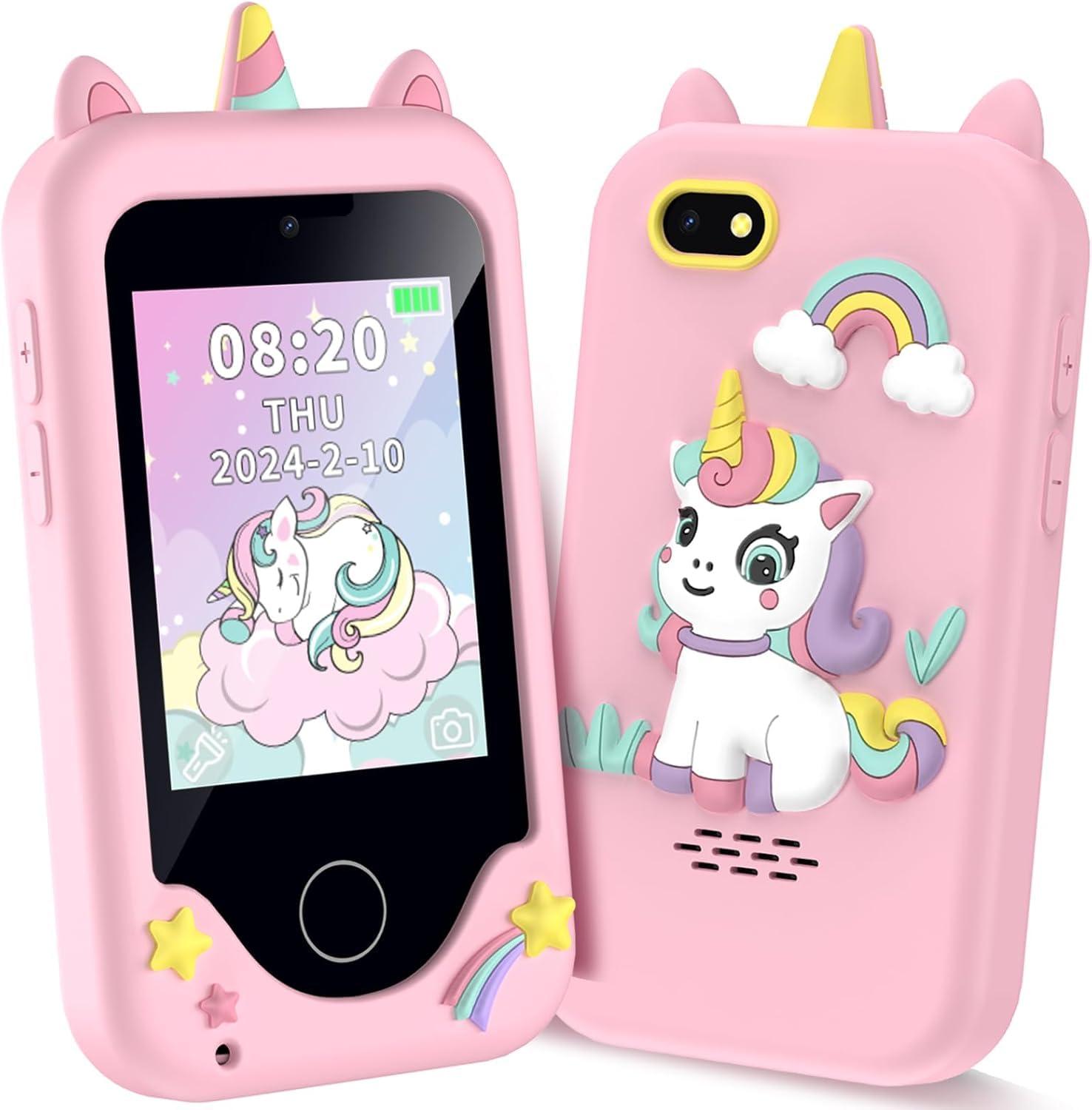 Kids Smart Phone for Girls, Christmas Birthday Gifts for Girls Boys Age 3-10,Kids Gift Toys Cell Phone, Toddler Learning Play Toy Phone with Dual Camera, Game, Music Player