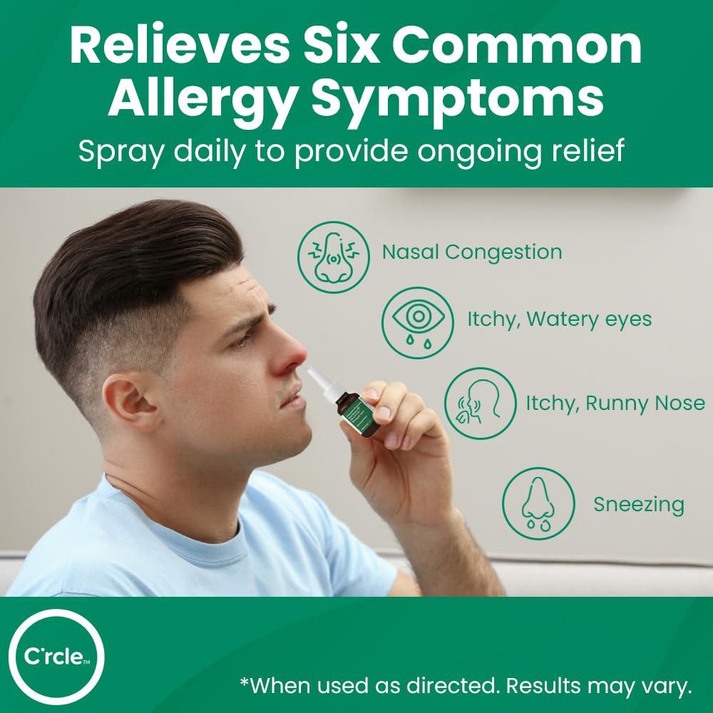 FlutiCare C’rcle 24-Hour Relief Allergy Medicine Nasal Spray, Fluticasone Propionate Nasal Spray 50mcg, Non-Drowsy, Indoor and Outdoor Nasal Allergy Medicine, 120 Sprays (2 Pack) - Image 4