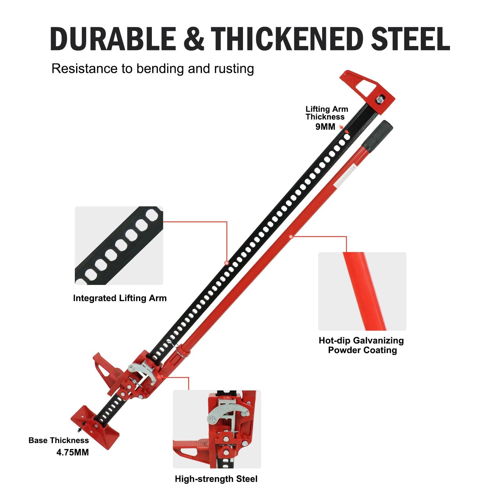 High Lift Jack 33" Ratcheting Off Road Utility Farm Jack, 3 Ton (6,600 Lb) Capacity Floor Jack Ideal for Car/Truck/ATV/SUV - Image 4