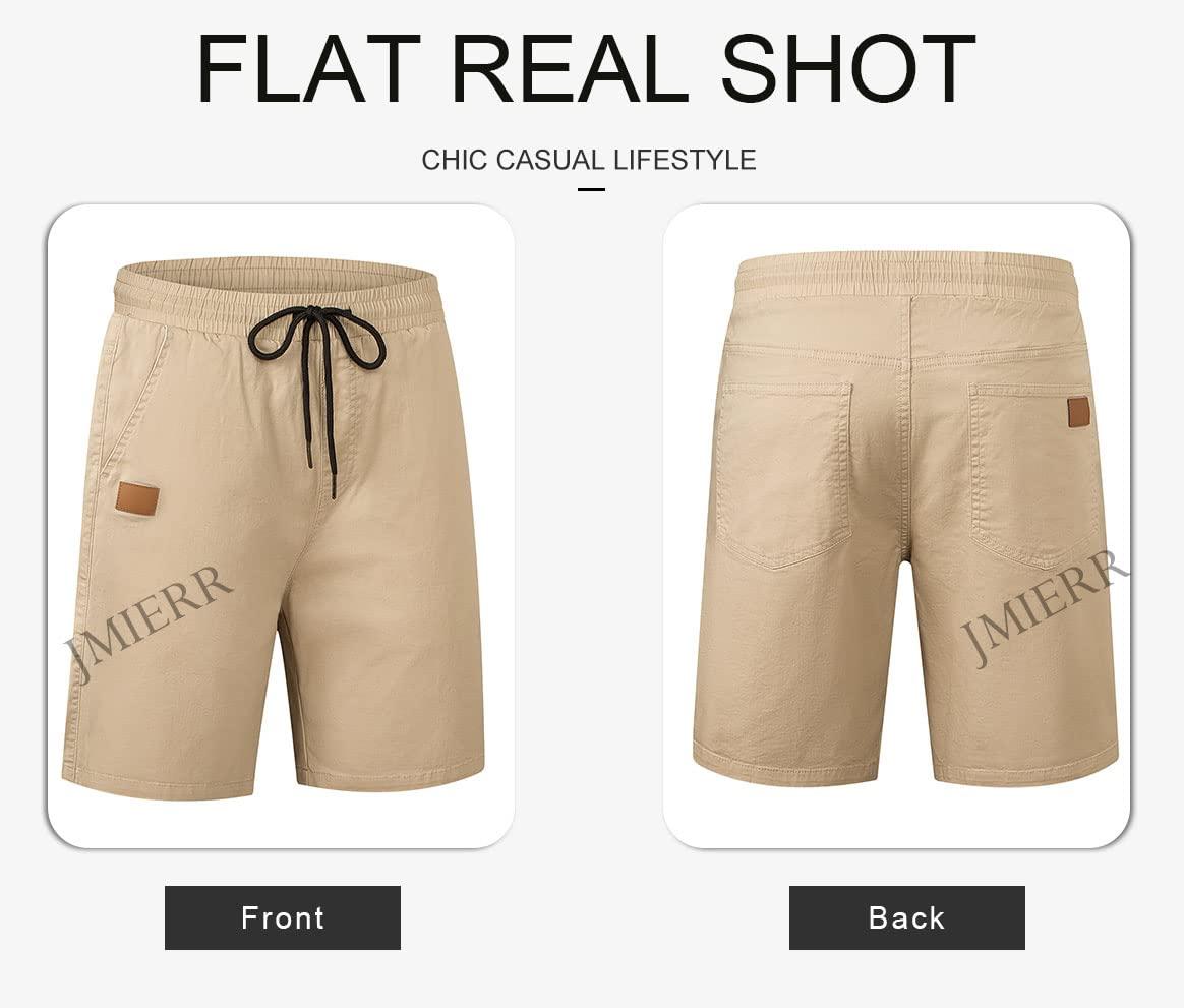 JMIERR Mens Casual Shorts - Cotton Drawstring Summer Beach Stretch Twill Chino Golf Shorts - Image 8