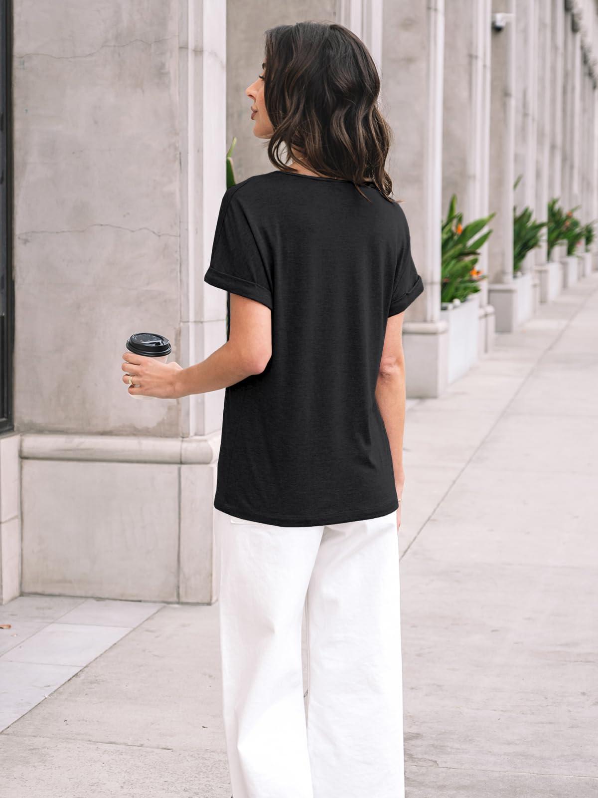AUTOMET Womens Tops Short Sleeve T Shirt Summer V Neck Casual Top 2025 Spring Cute Basic Trendy Outfits Fashion - Image 4