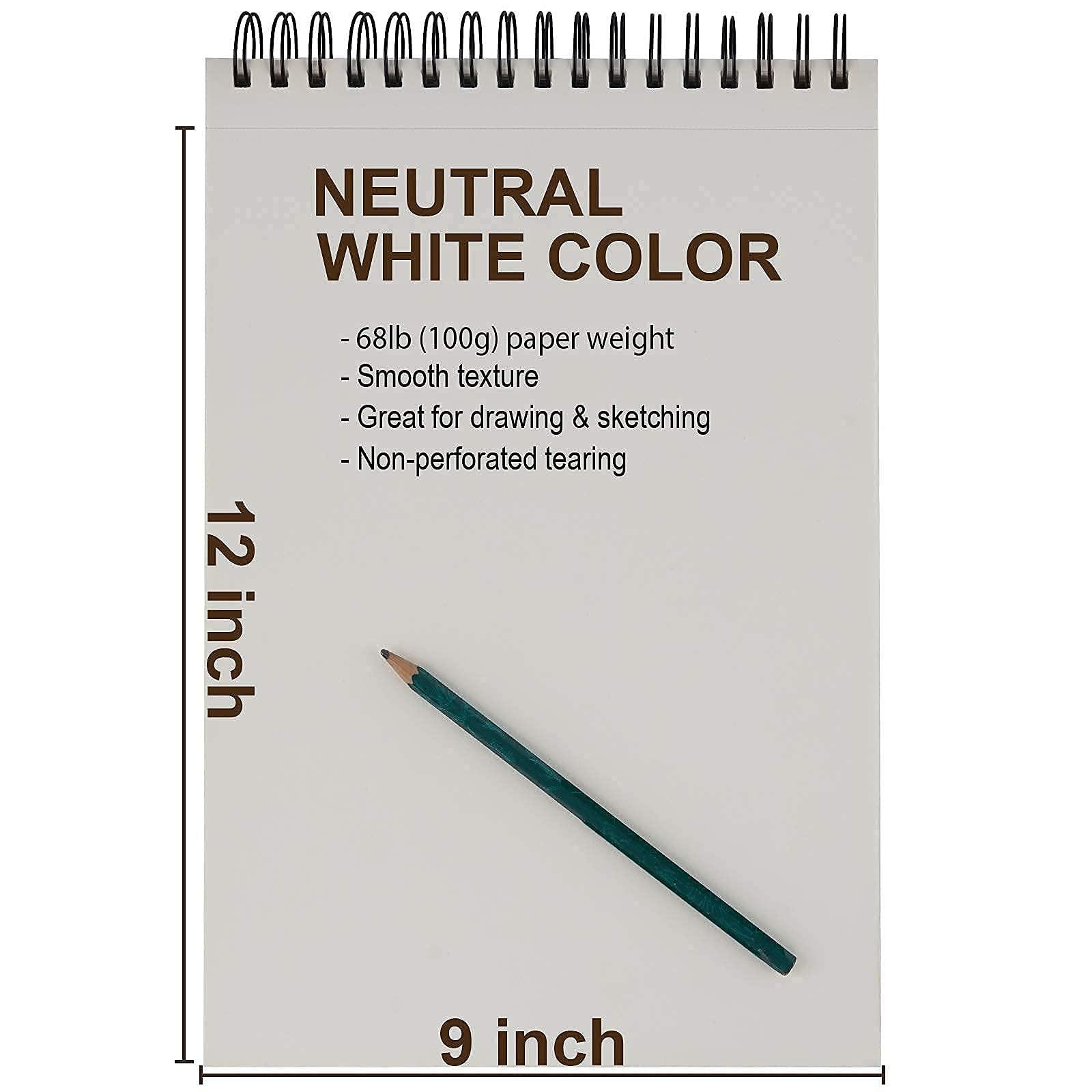 Fuxi 9" x 12" Sketch Book, Top Spiral Bound Sketch Pad, 1 Pack 100 Sheets 68lb/100gsm Drawing Paper, Acid Free Art Sketchbook Blank Painting Writing Drawing Pad for Kids Beginners Artists. - Image 7