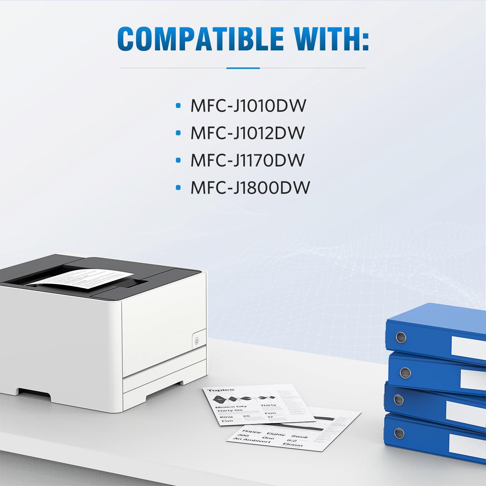 LC401XL LC401 MFC-J1010DW Ink Cartridges for Brother Printer LC 401XL Ink Cartridge Compatible for Brother MFC J1010DW MFC-J1170DW MFC-J1800DW MFC-J1012DW Series Printer (4 Pack) High Yield - Image 2