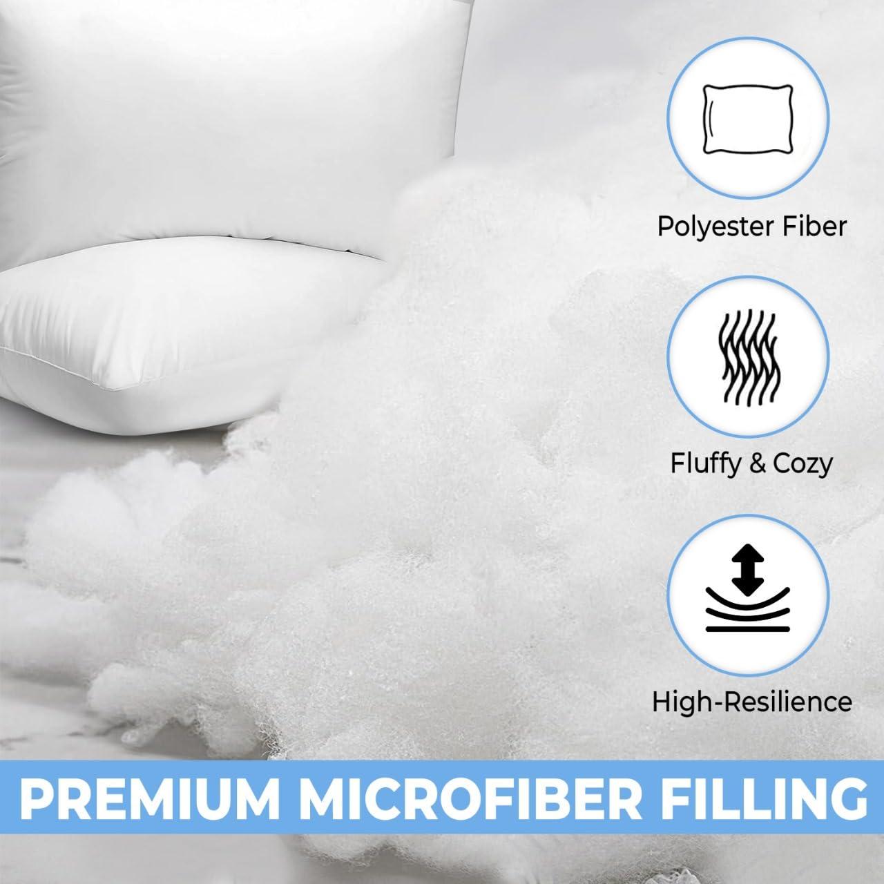 QUBA LINEN Queen Size Bed Pillows - Set of 2, Medium Density, Soft and Supportive for Back, Side, and Stomach Sleepers (Queen (Pack of 2)) (White, Pack of 2) - Image 4