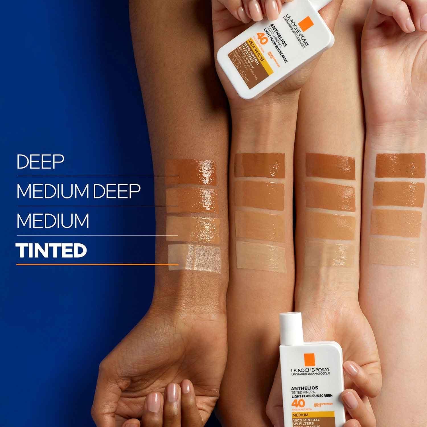 La Roche-Posay Anthelios Tinted Sunscreen SPF 40+, Broad Spectrum SPF + Antioxidants, Titanium Dioxide & Zinc Oxide Sunscreen, 4 Flexible Shades With No White Cast, Oil Free & Oxybenzone Free - Image 5