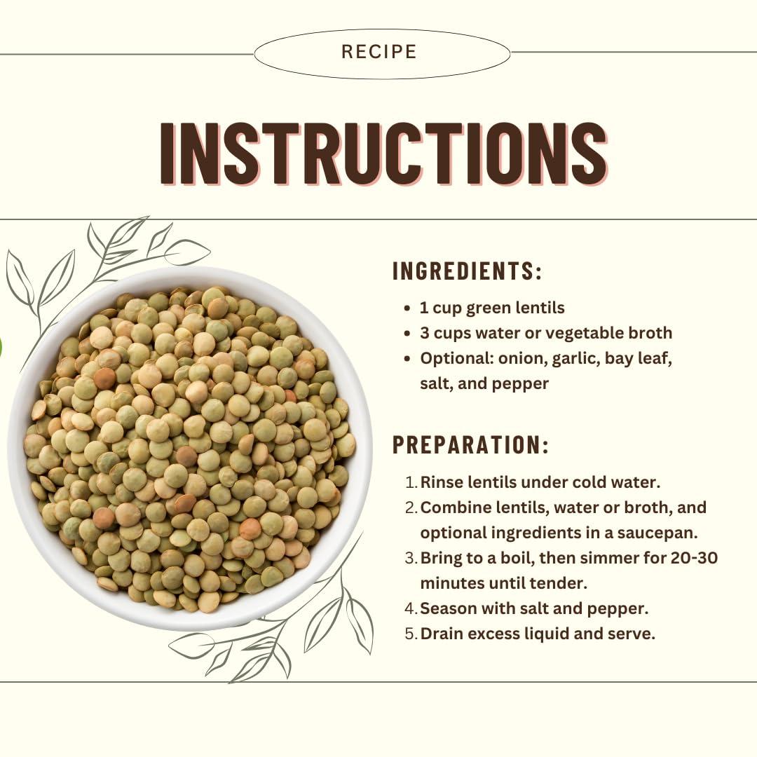 Mountain High Organics Certifed Organic Green Lentils 1/25LB Bag - Image 5