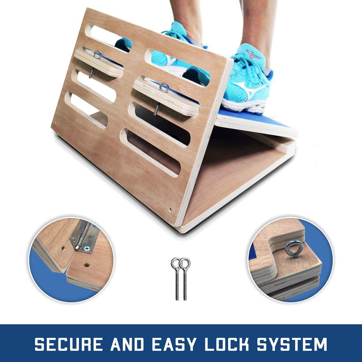 Professional Slant Board for Calf Stretching - Adjustable Wooden Incline Board - Increase Flexibility, Mobility, Pain Relief - Anti-Slip Design - Achilles - Fascia Stretcher - Tight Calves - Image 3