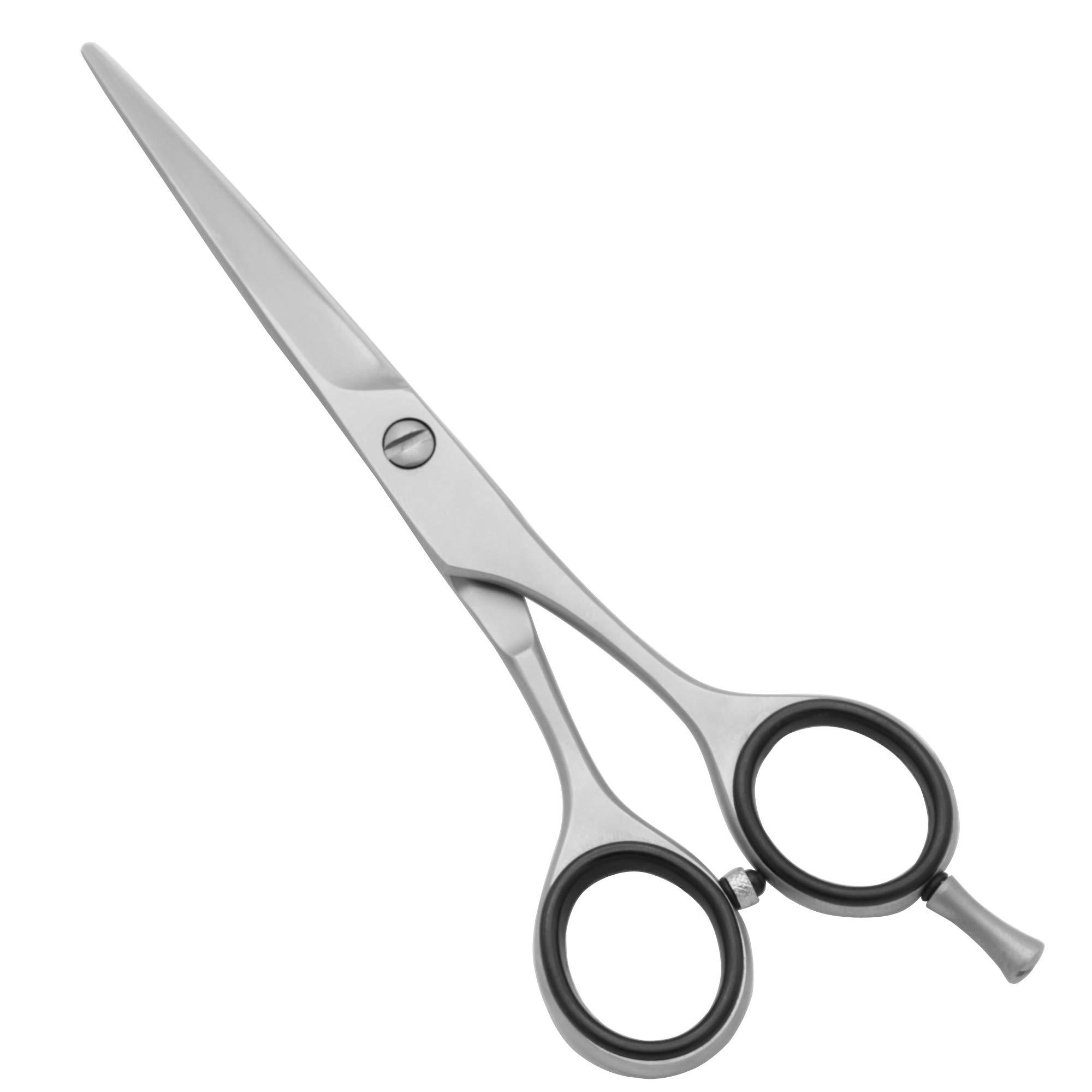 Barber Hair Cutting Scissors J2 Japanese Steel Shears Tempered Stainless Razor Sharp Mustache Haircut Hairdresser (6.5 Inch)