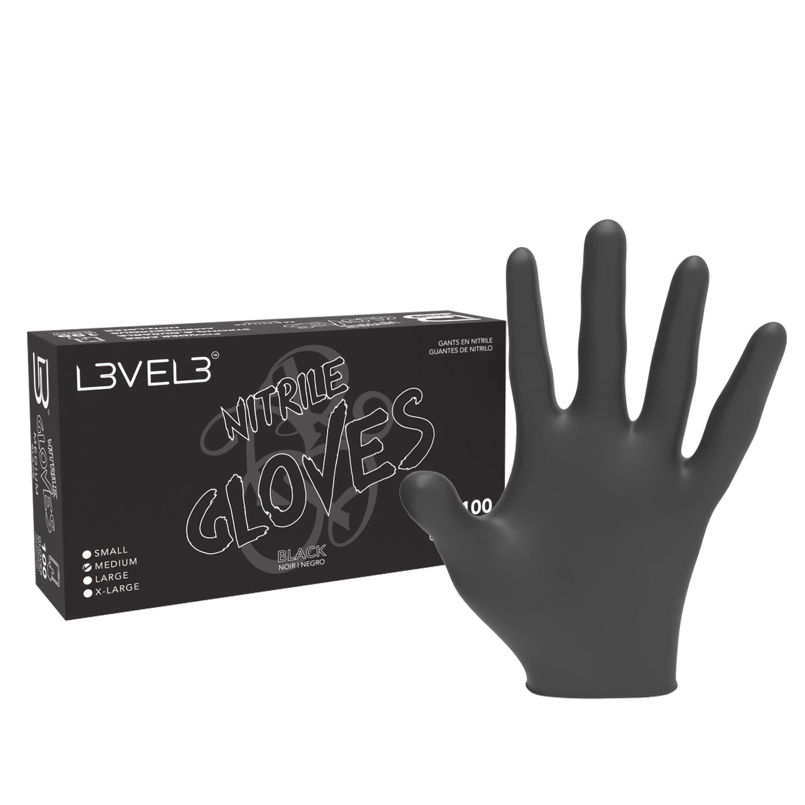 L3 Level 3 Nitrile Gloves - Professional Heavy Duty Disposable Gloves - Latex Free - Fits Snug - Box of 100