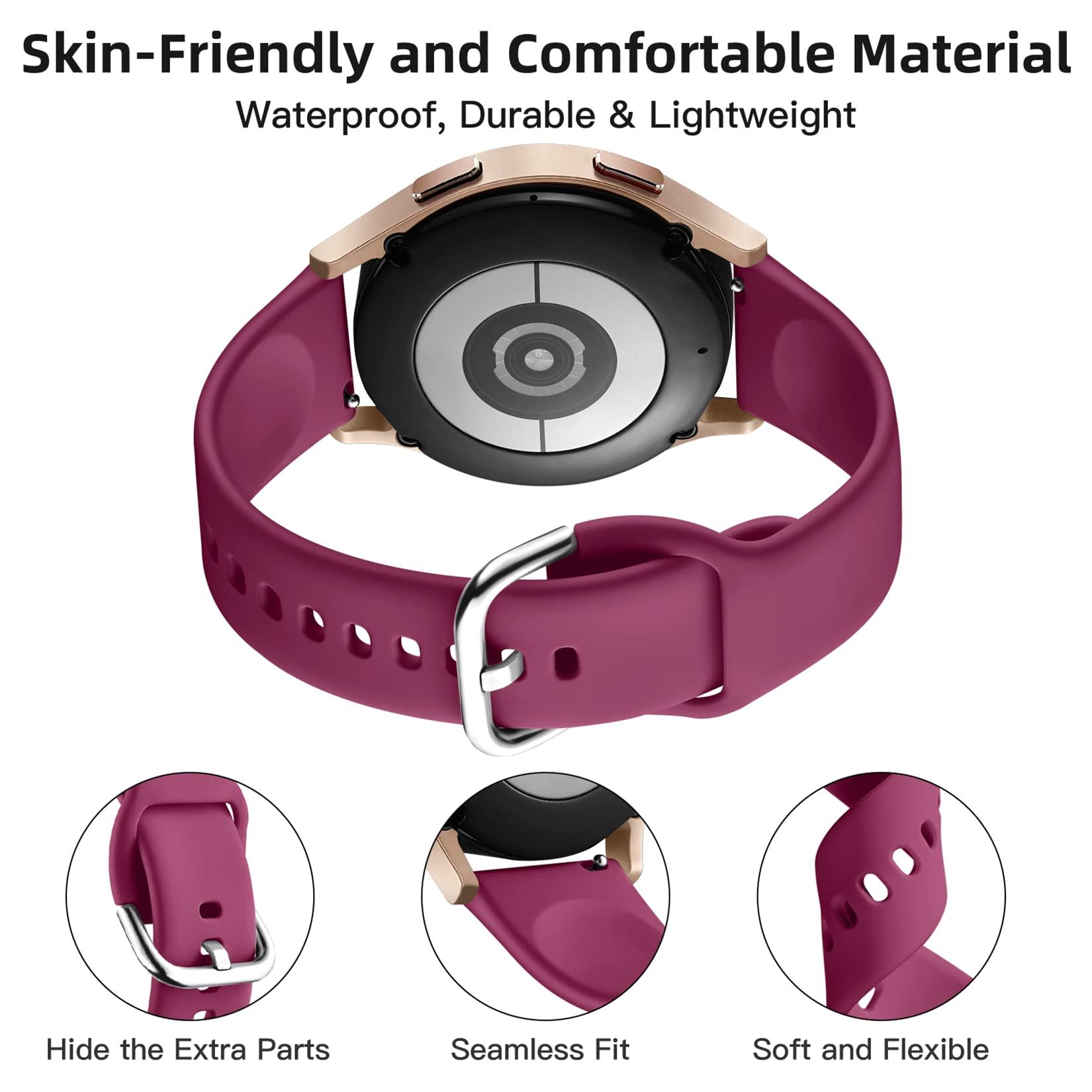 Maledan 8 Pack Band Compatible with Samsung Galaxy Watch 7 6 5 4 Band 40mm 44mm,Galaxy Watch 5 Pro 45mm/6 4 Classic 42mm 46mm 43mm 47mm/Active 2, 20mm Soft Silicone Sport Strap Women Men, Small - Image 2