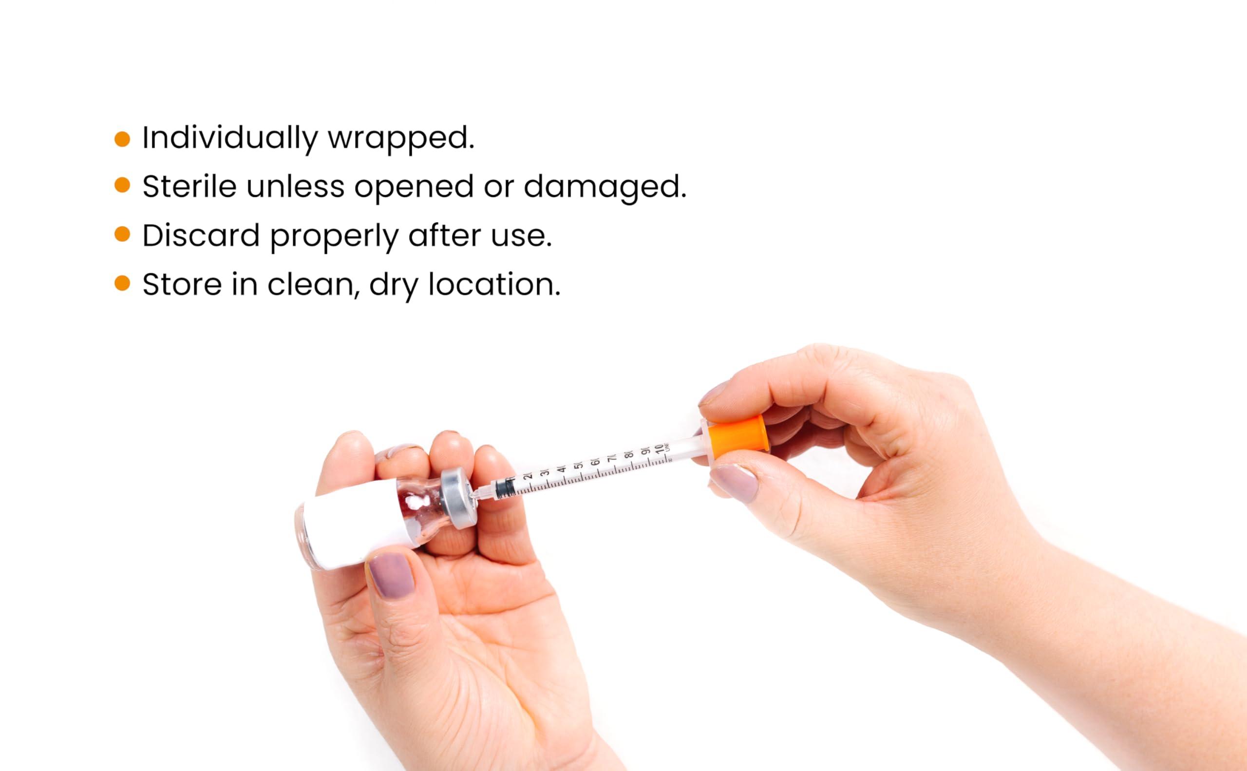 BH Supplies Insulin Syringes U-100 31G 1ml/cc 5/16" (8mm) Pack of 100 Pcs - Image 3