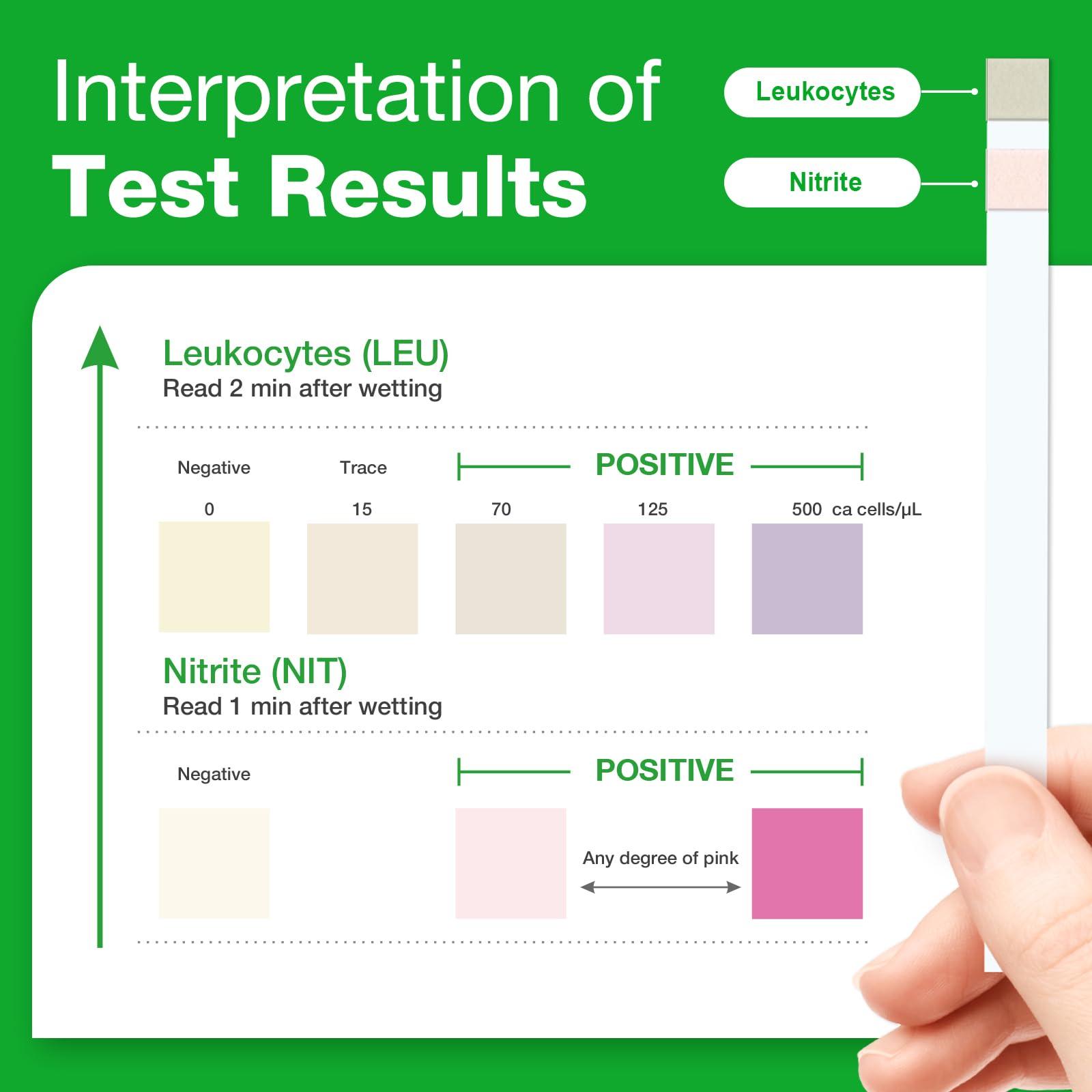 Easy@Home 25 Individual Pouch Urinary Tract Infection Test Strips, UTI Urine Testing Kit for Urinalysis and Detection of Leukocytes and Nitrites (UTIPOUCH-25P) - Image 6