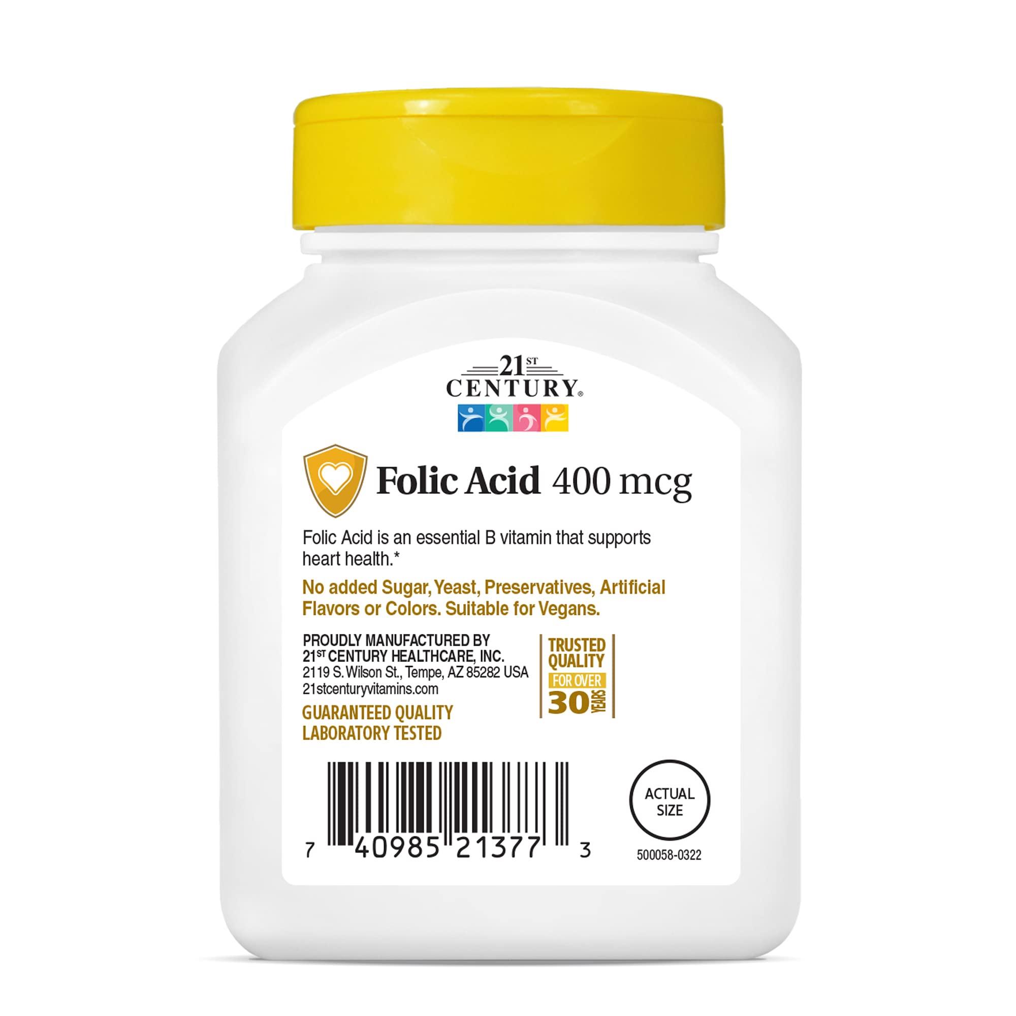 21st Century Folic Acid 400 mcg Tablets, 250 Count - Image 6