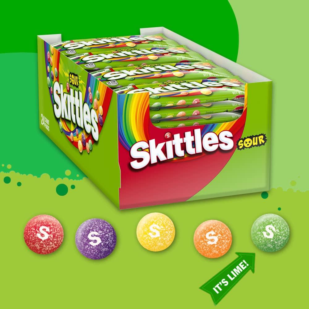 SKITTLES Sours Individually Wrapped Full Size Chewy Candy Packs, 24 Ct Bulk Box - Image 4