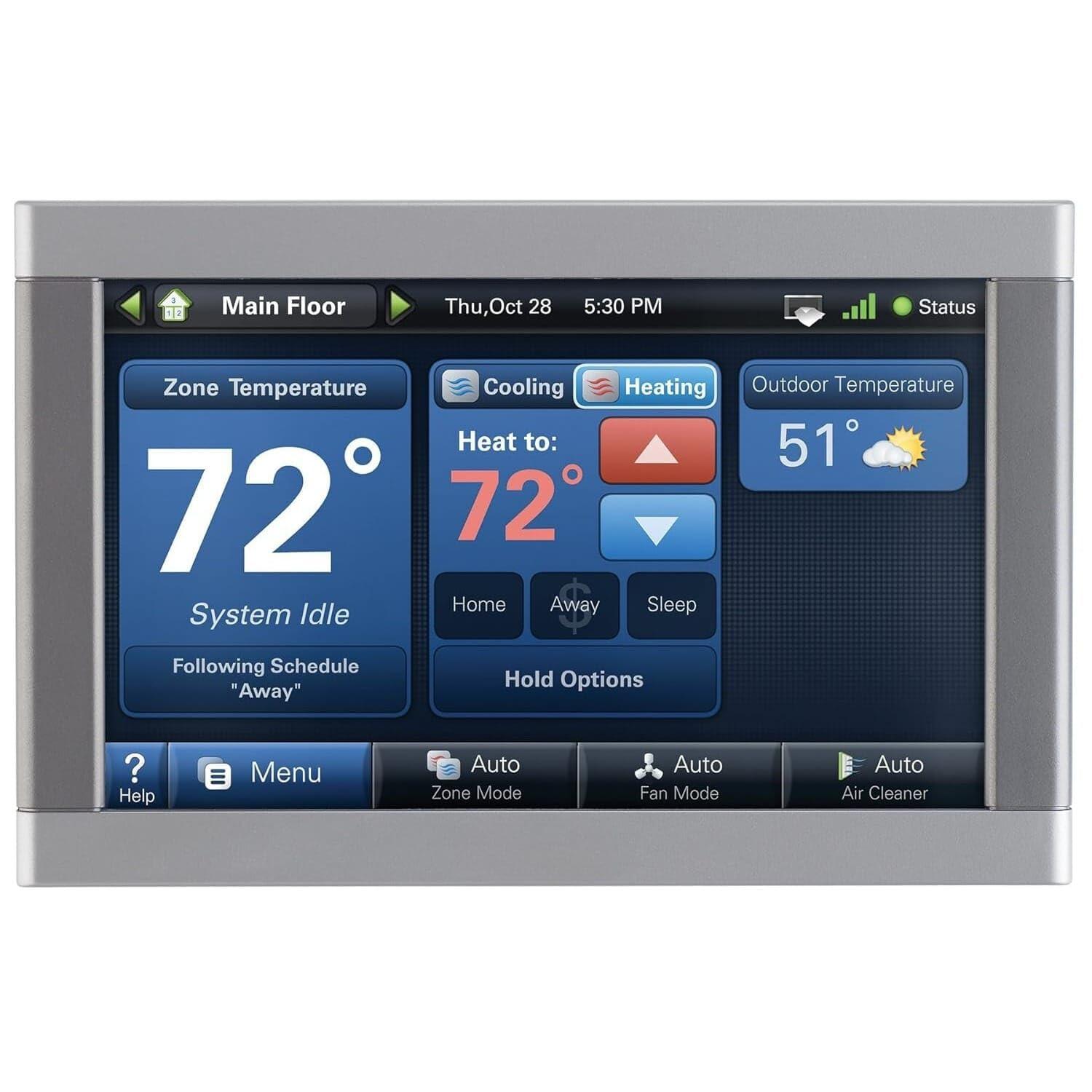 Trane XL1050 ComfortLink Smart Thermostat – Model TZON1050AC52ZC with Built-in Wi-Fi and Zoning Control, 7" Touchscreen Display