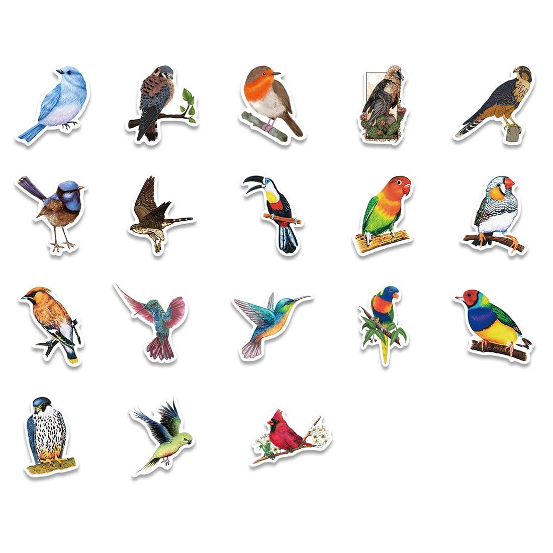 100 PCS Bird Stickers, Vinyl Waterproof Bird Stickers for Water Bottles, Laptop, Notebook, Scrapbook, Luggage, Cell Phone, Skateboard, Helmet - Image 3