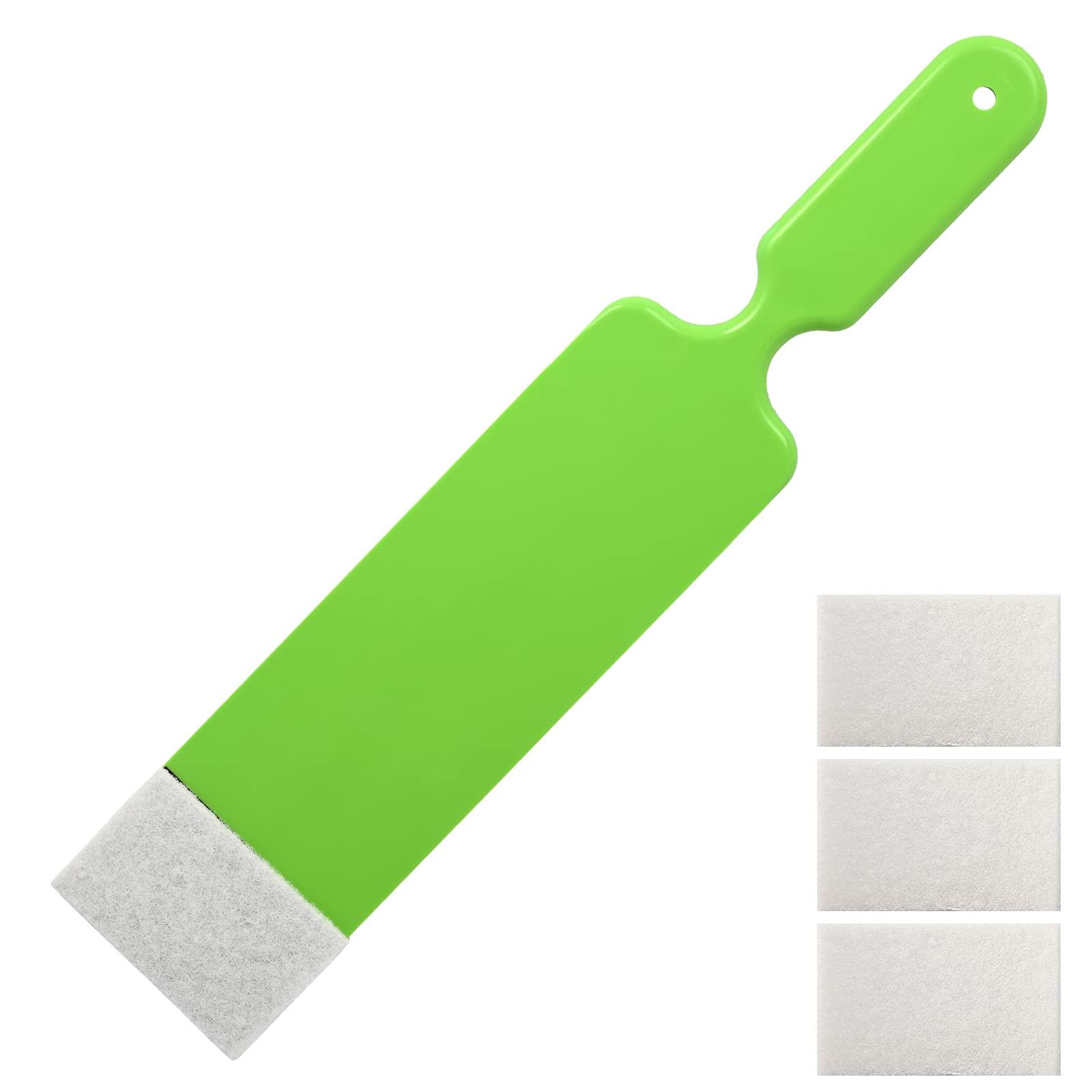 NEWISHTOOL Long Reach Auto Bulldozer Squeegee, Mini Paddle Scrubber for Window Tint Film Installing and Vehicle Windshield/Rear Window Glass Cleaning, 1 PC Bulldozer Tint Tool and 3 PCS Scrub Pads