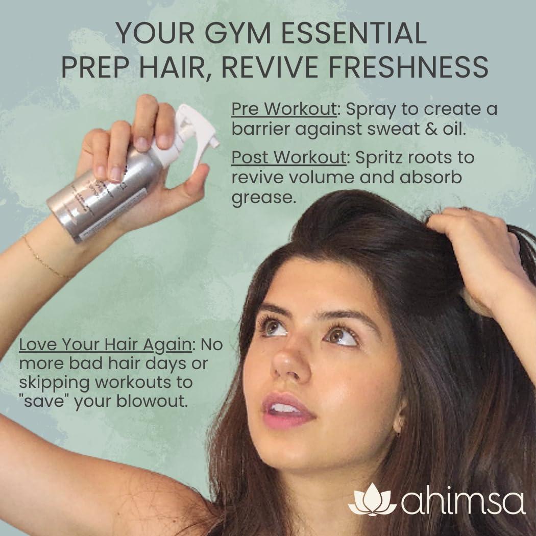 Ahimsa Dry Mist Shampoo for Dark Hair – No White Residue, No Powder, No Benzene – Instantly Refreshes & Absorbs Sweat – Easy Application, Non-Aerosol, Vegan, Cruelty-Free - Image 2