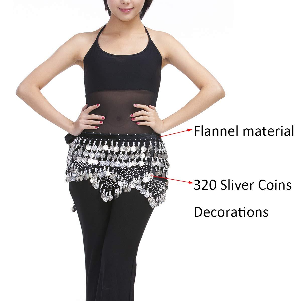 Belly Dancing Dance Waist Chain Hip Scarf Skirt Belt with 320 Coins - Image 3