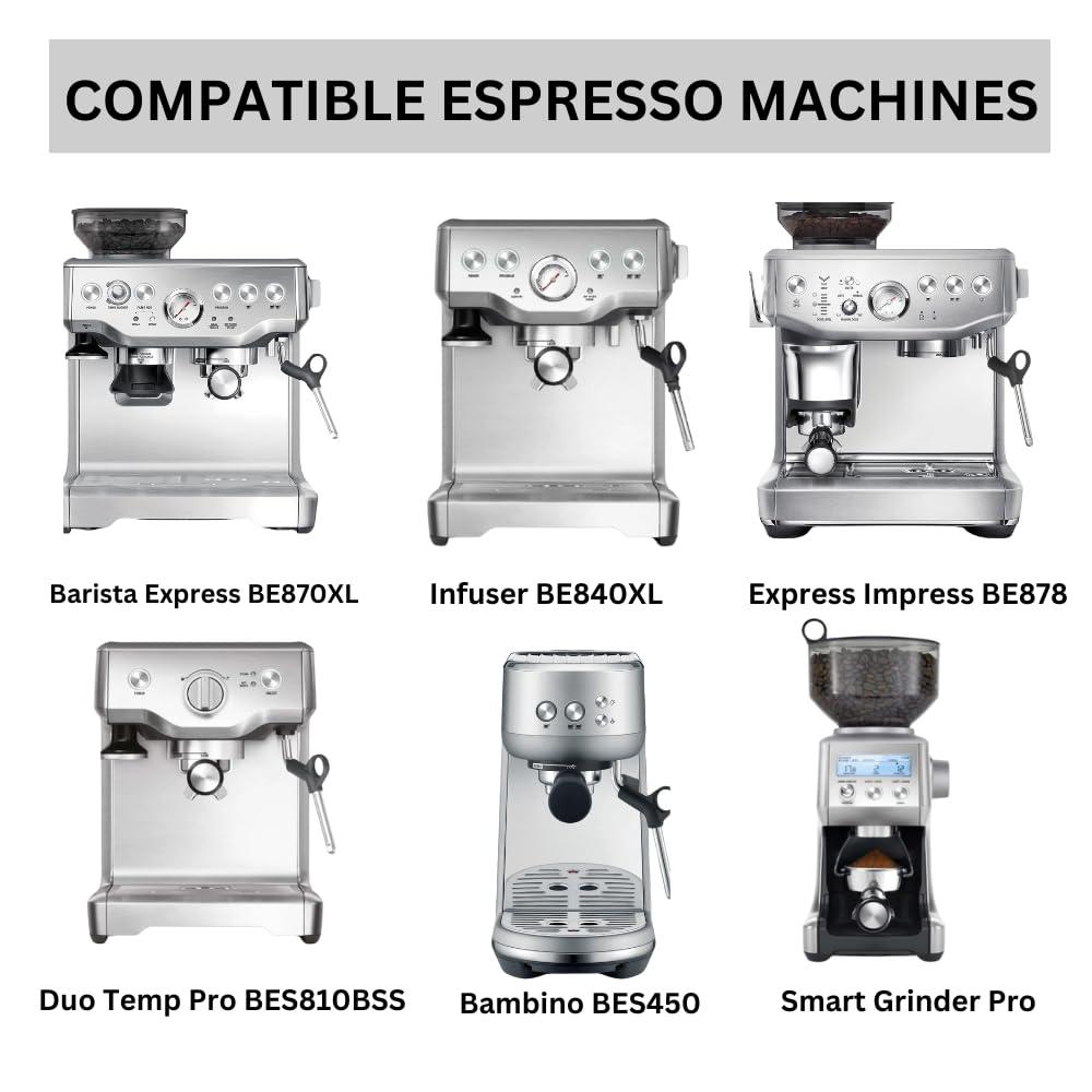 54mm Bottomless Portafilter 3 Ears ABS Handle – Fits Breville Barista Express, Bambino, Impress, Duo Temp Pro and Infuser – Includes 18g Filter Basket Hands-Free Dosing Funnel & 1.7mm Puck Screen - Image 2