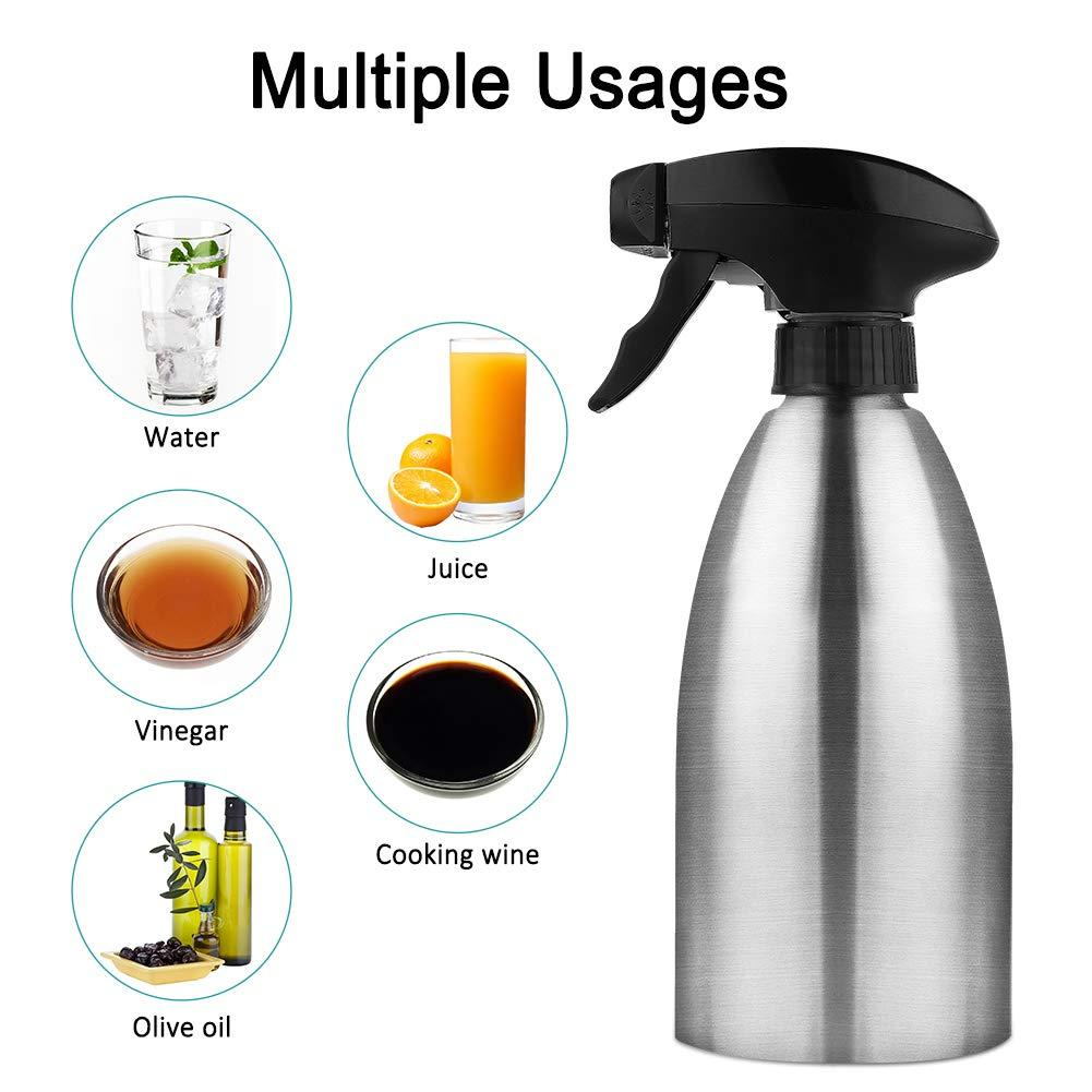 Accmor Olive Oil Sprayer, Vinegar Sprayer Dispenser, Safety Exquisitely Stainless Steel Container Seasoning Kitchenware Tools for BBQ, Cooking, Frying and Grilling (17oz (500ML)) - Image 6