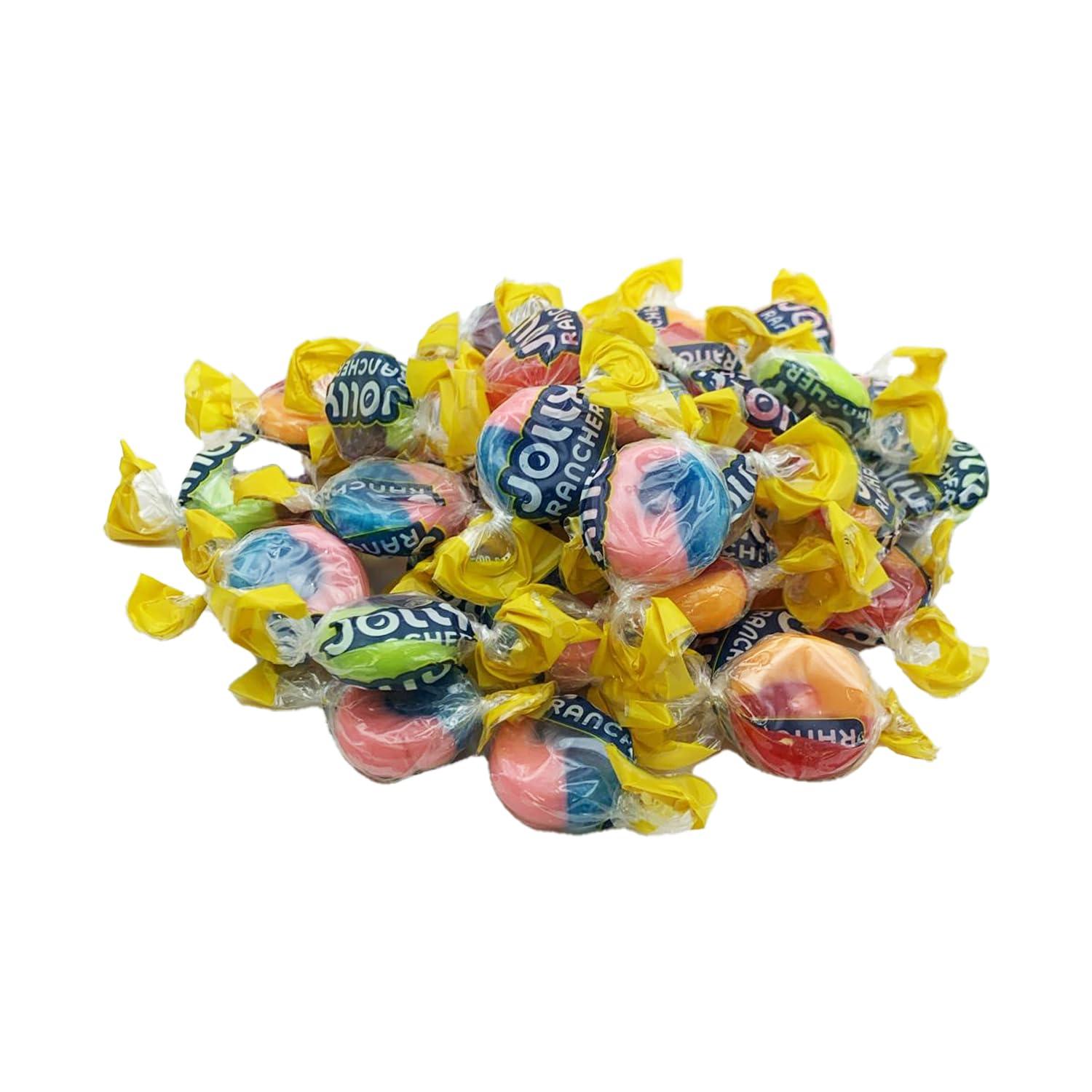 JollyRanchers Assorted 2 in 1 Fruity Hard Candy Pack - 6 Classic & Delicious Individually Wrapped Mini Candies for Halloween, Thanksgiving, Birthdays, Pinata, Gender Reveal & Pantry (1 lbs) - Image 1