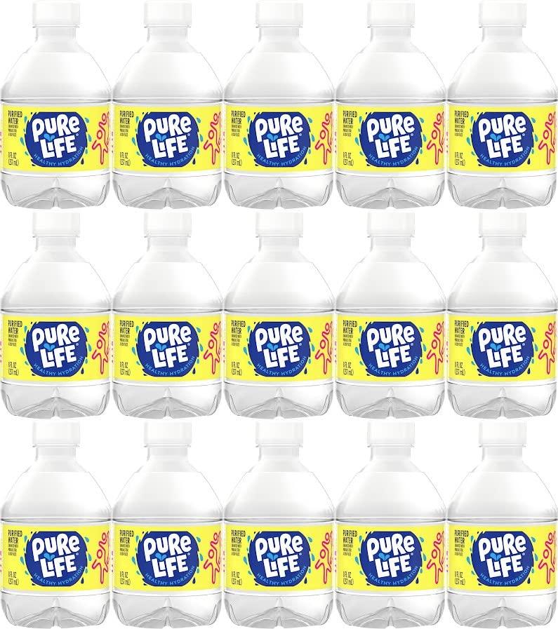 Nestle Water, Pure Life, Purified Water, 8 Fl Oz (Pack of 15, Total of 120 Fl Oz)