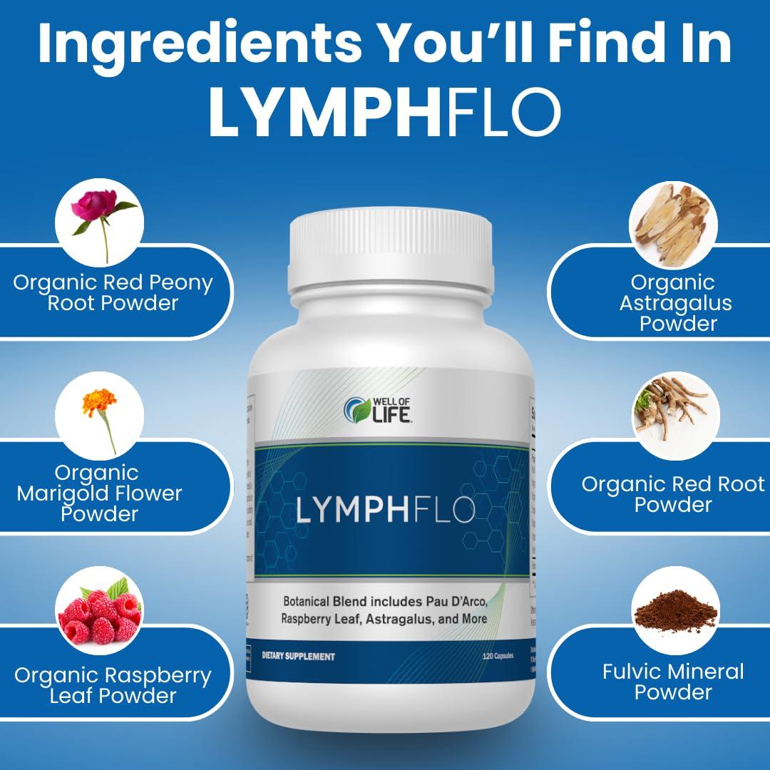 LymphFlo: Herbal Support for Detox, Immunity & Well-Being. Formulated with PAU d’Arco, Cleavers & Red Peony Root in 1100mg, 180 V-Capsules to Optimize Lymphatic Function, Enhance Vitality - Image 6