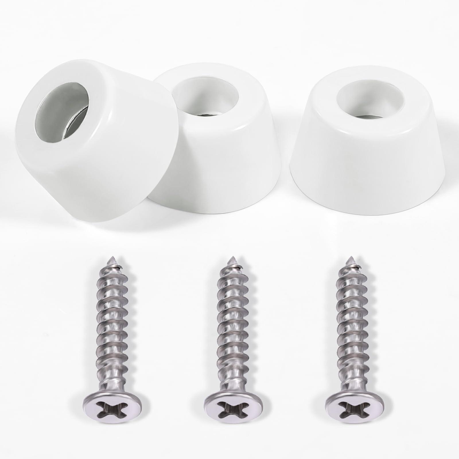 LOFTEK 3Pcs Conical Cushions, White Rubber Foot Pads with Screws Included, Features Shock Absorption & Anti-Collision for Smart Ball Table Lamp