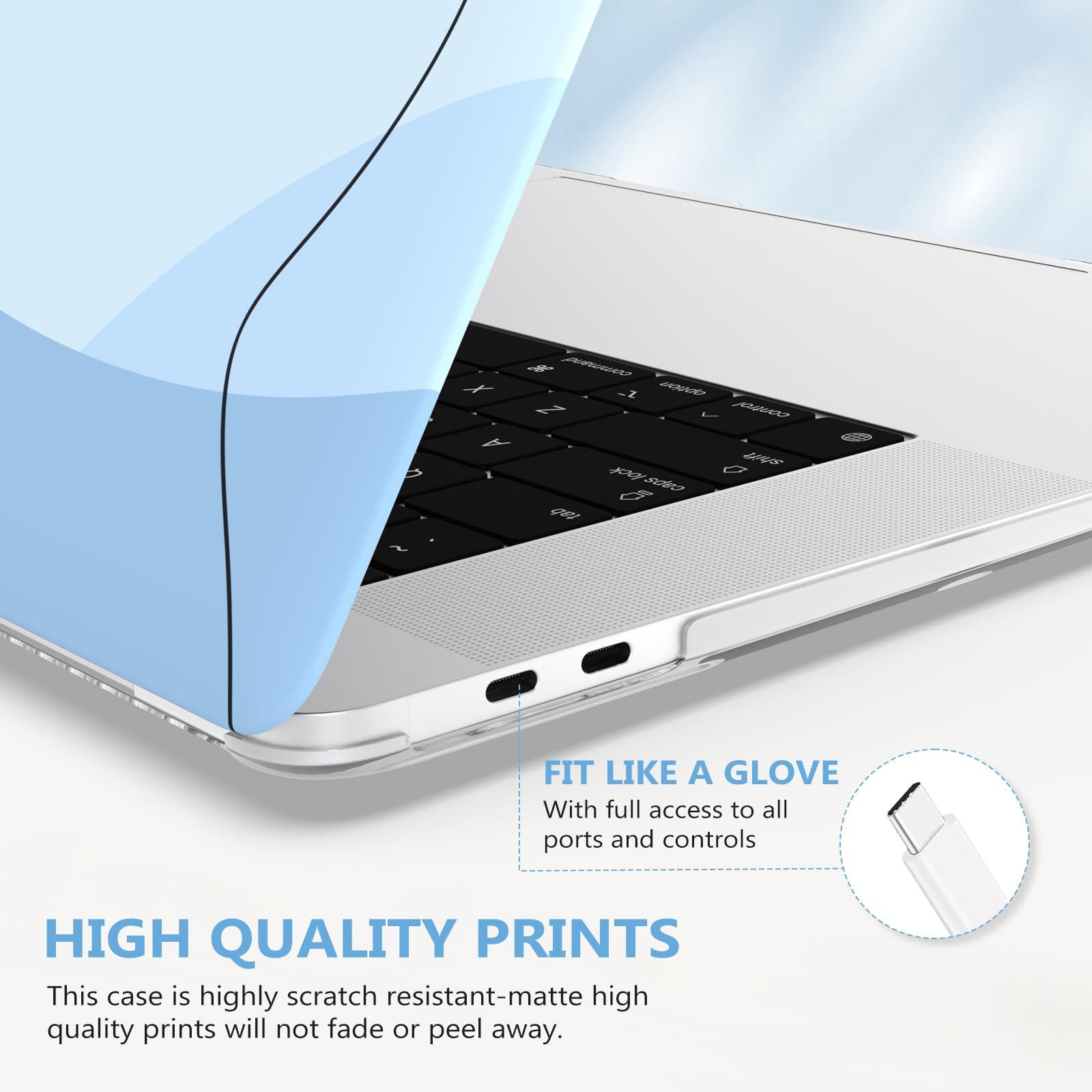 iCasso Compatible with MacBook Air 13 Inch Case 2020 2019 2018 Release A2337 M1/A1932/A2179 with Retina Display Touch ID, Protective Hard Plastic Shell Case and Keyboard Cover (Art Modern-Blue) - Image 6