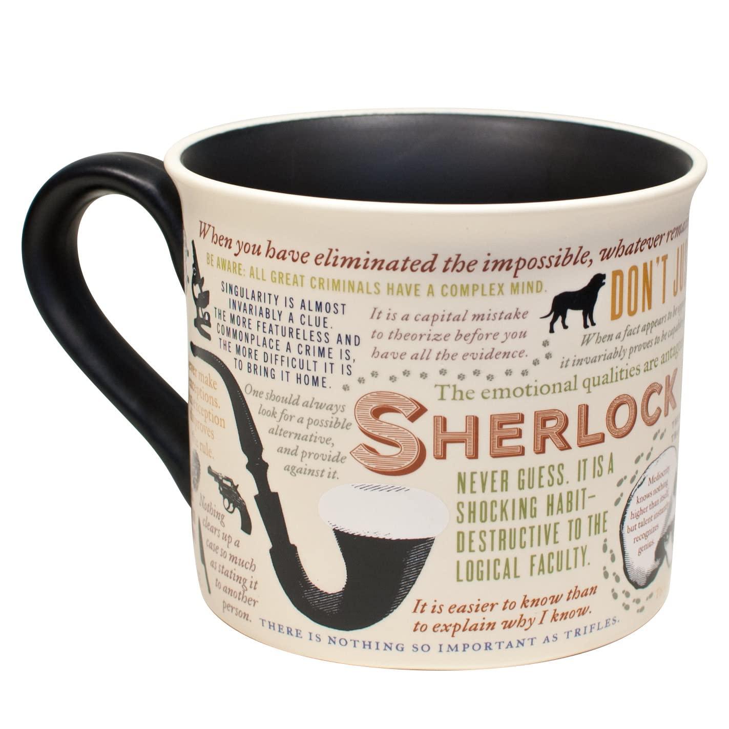 The Unemployed Philosophers Guild Sherlock Holmes Coffee Mug - Features Holmes Quotes, Rules of Deduction, Intriguing Images, and Sidney Paget's Portrait, Comes in a Fun Box - Image 4