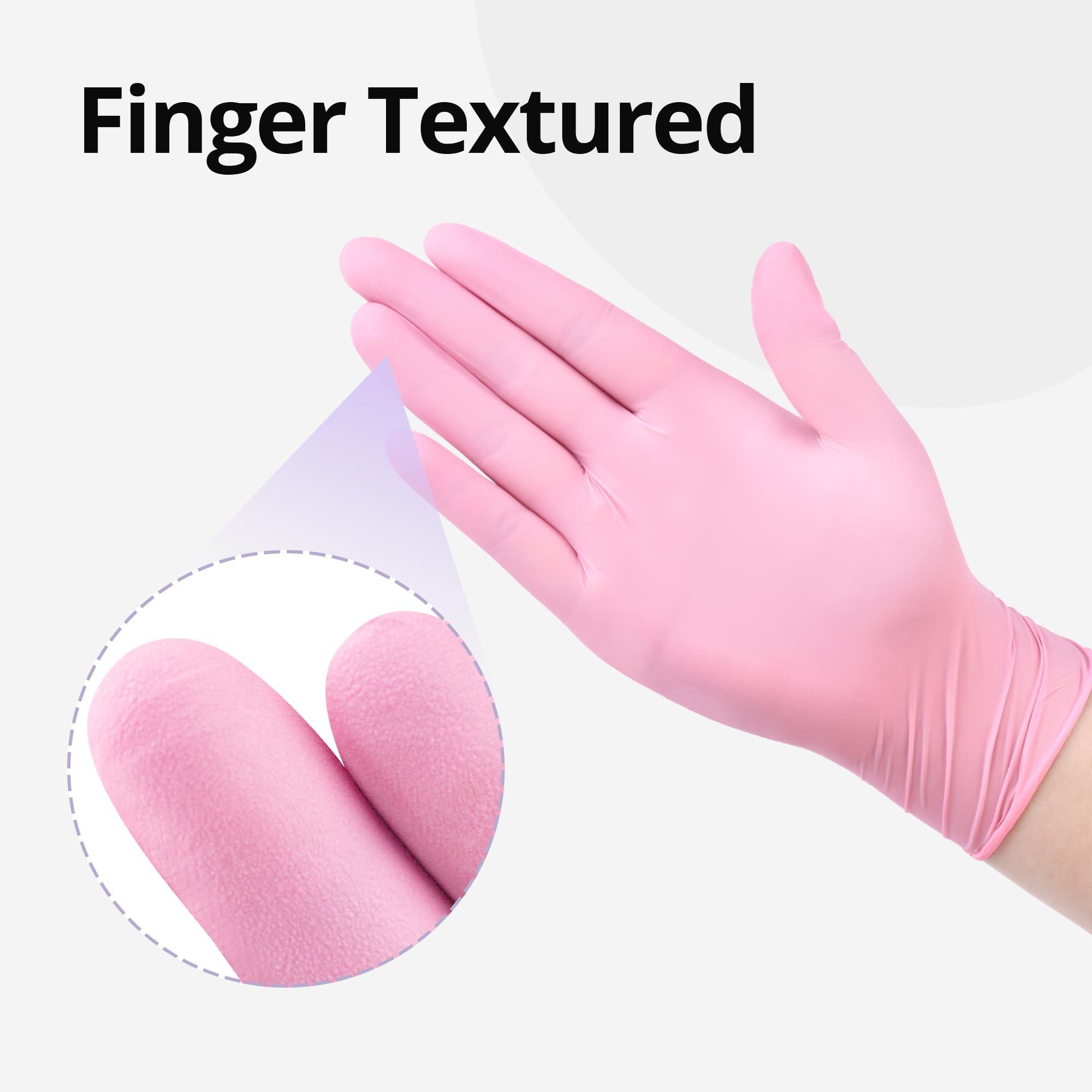 SwiftGrip Nitrile Exam Gloves, 4 Mil, Cherry Blossom, Food Safe Gloves Disposable Latex Free, Powder Free - Image 5