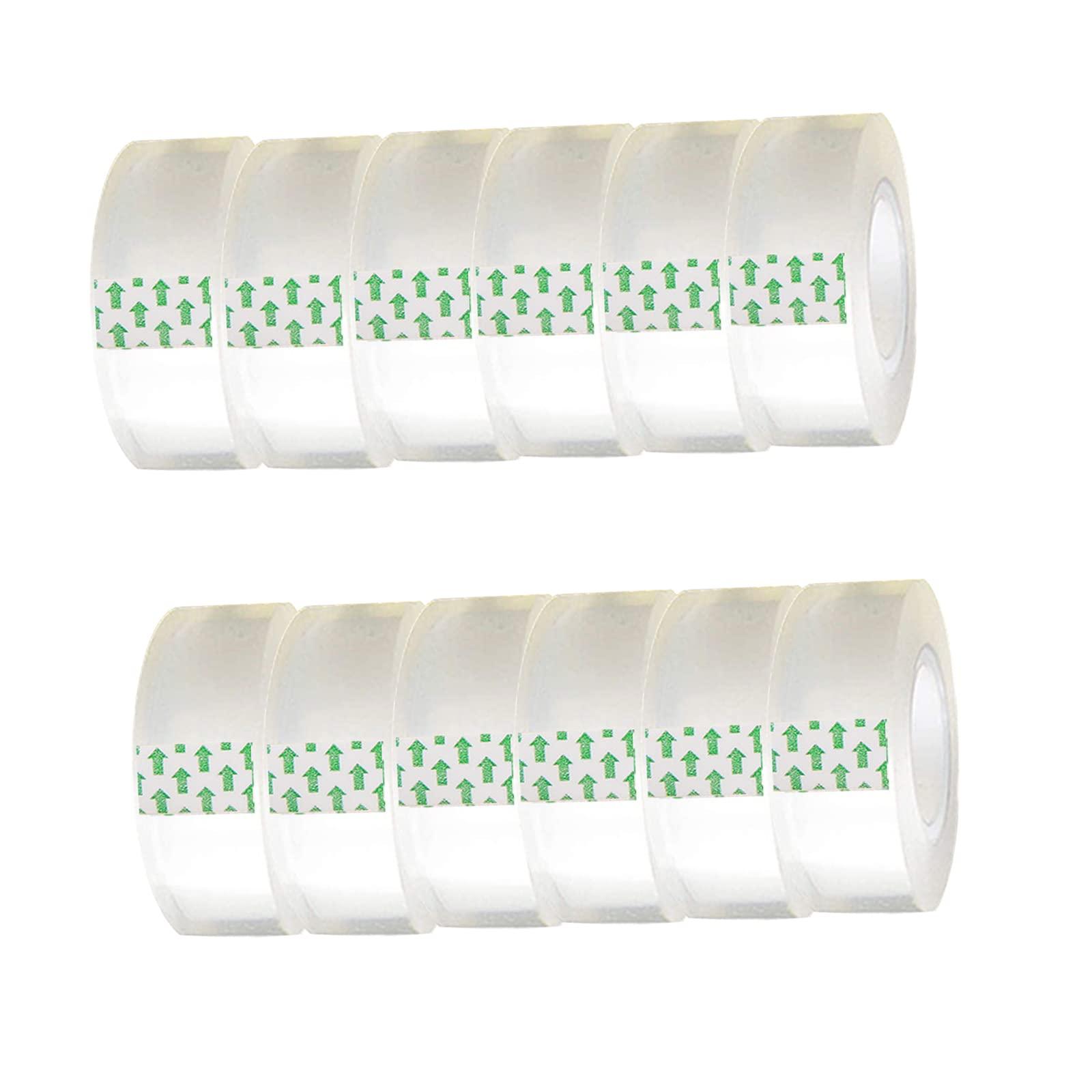 WUKAKA 12 Pack Transparent Tape Clear Tape Refills Rolls Each Roll 3/4 x 1000 Inches, 1 inch Core, for Office, Home, School