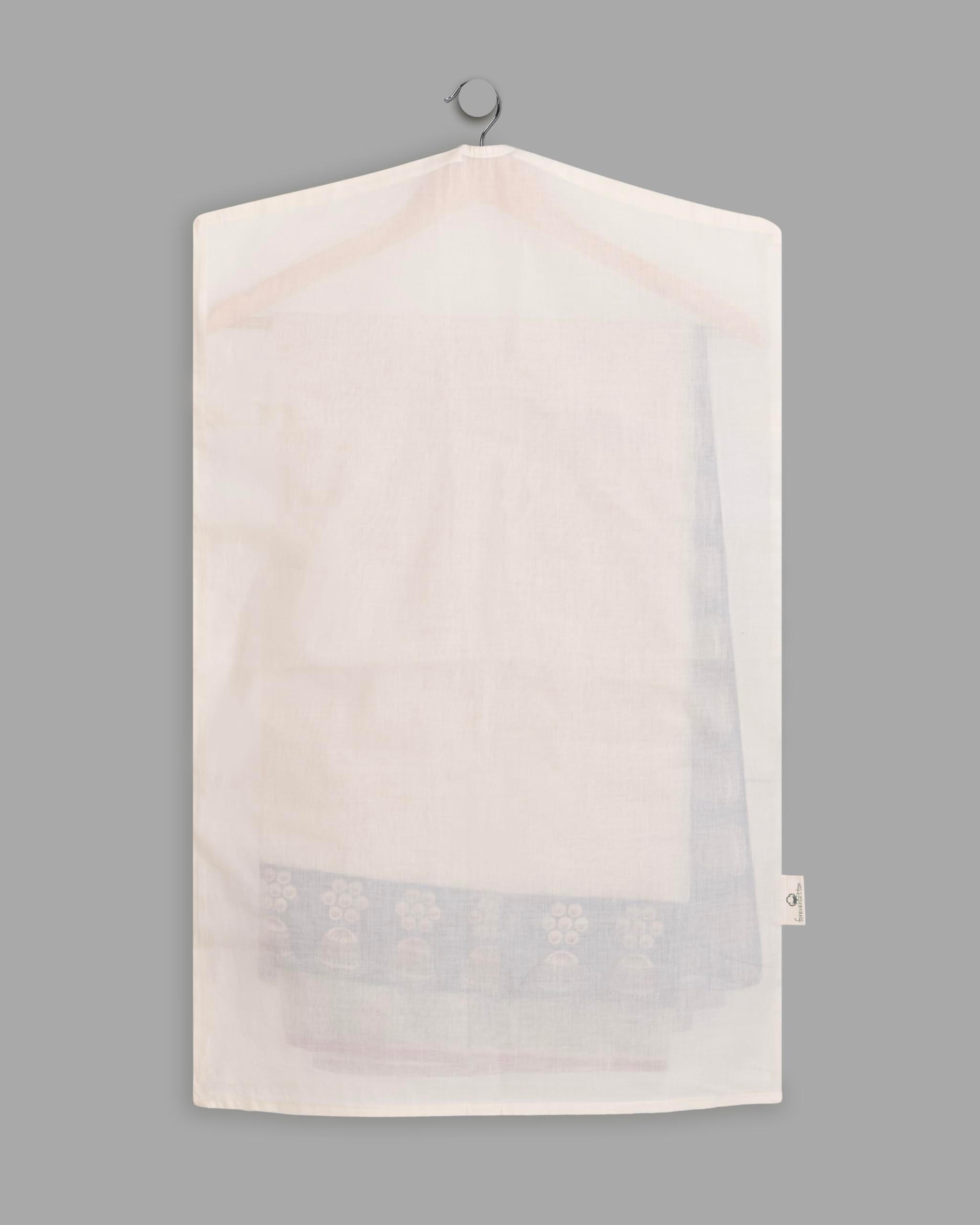 Forever Cotton Garment Bags for Hanging Clothes – 100% Cotton, Breathable Suit & Dress Covers – Pack of 3 Medium (22"x40") for Jackets, Sarees, Blouses, Coats, Travel & Closet Storage - Image 10