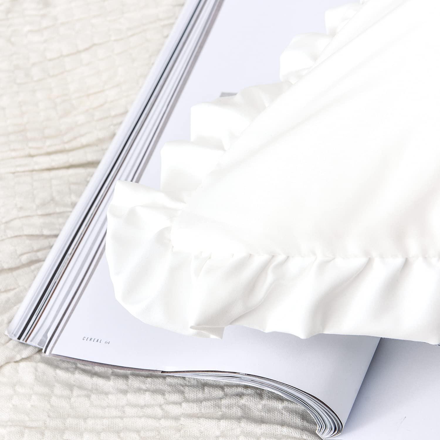 Dekeyoo Ruffled Pillow Case Set, Pack of 2 Edge Ruffled Pillow Shams 100% Brushed Microfiber Standard Size Bedding Pillow Covers with Envelope Closure (20x26 inches, White) - Image 5