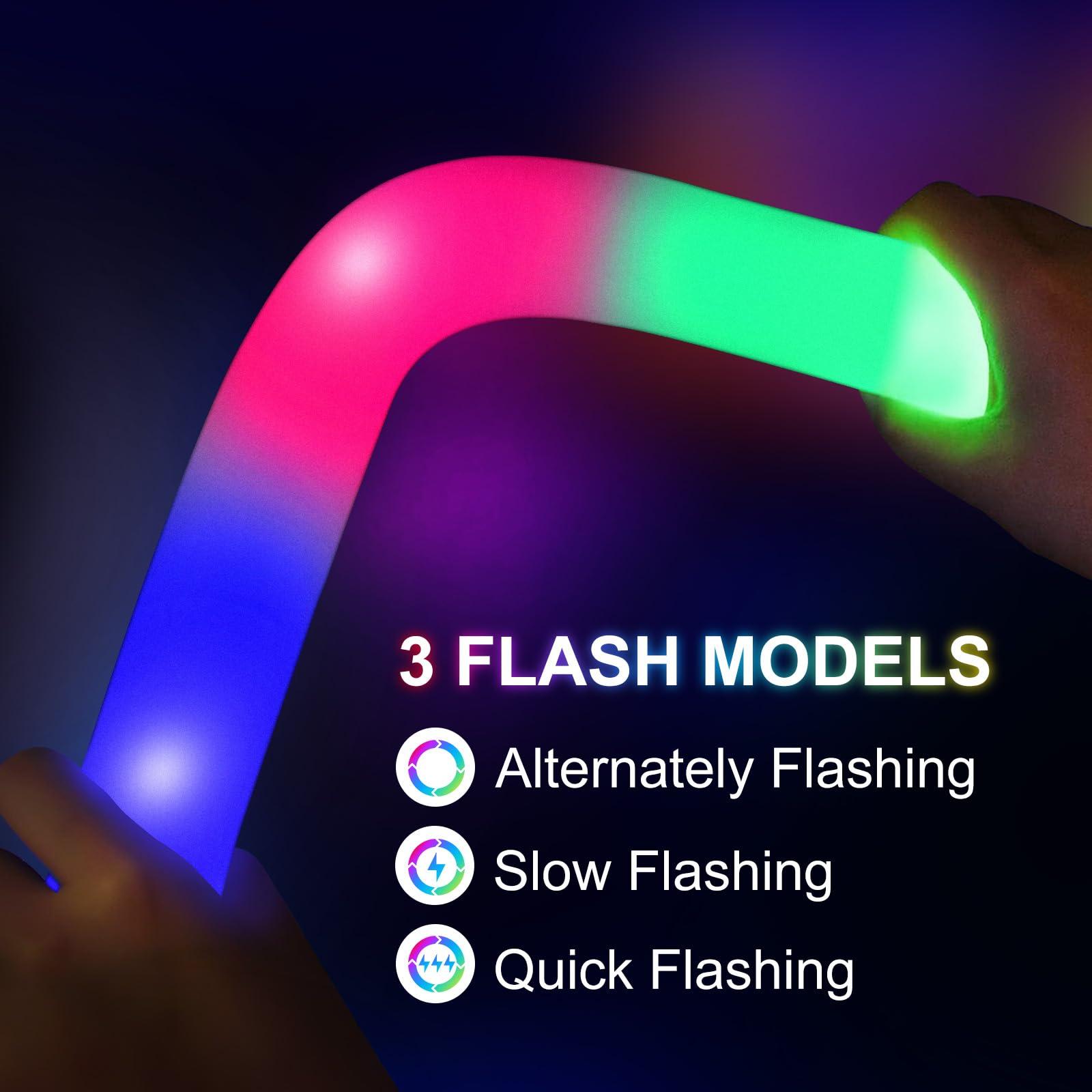 SHQDD 236 PCS Glow in the Dark Party Supplies, Halloween Party Favors, 12PCS 16" Foam Glow Sticks, 12PCS LED Glasses, 12PCS Bunny Ear Headband and 100PCS Glow Sticks for Neon Party for Kids or Adults - Image 7