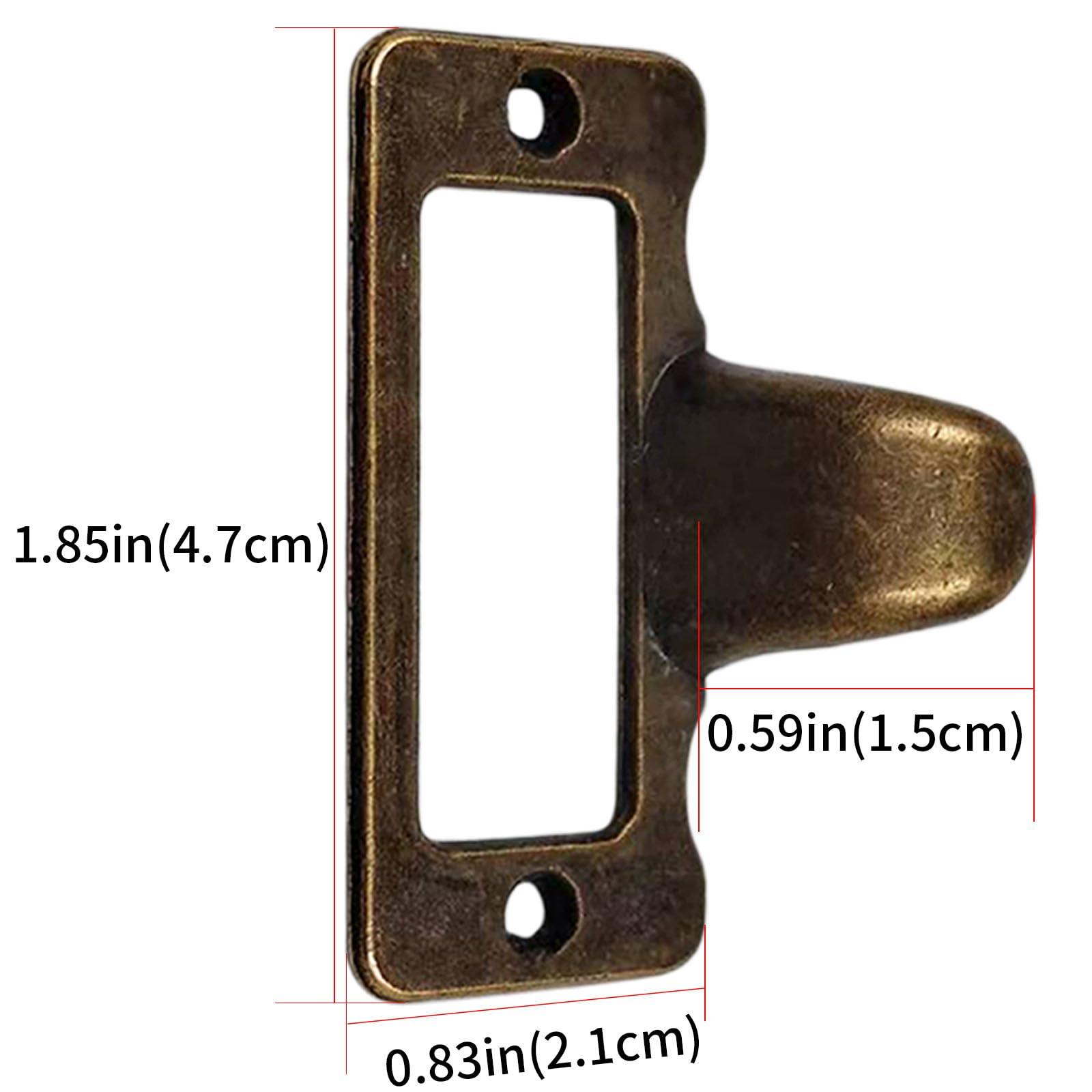 Miayaya 10PCS Antique Bronze Apothecary Drawer Pulls Card Catalog Drawer Pulls Applicable to Office Furniture Cupboard Cabinet Drawer Pulls with Label Holders（Qinggu Copper） - Image 2