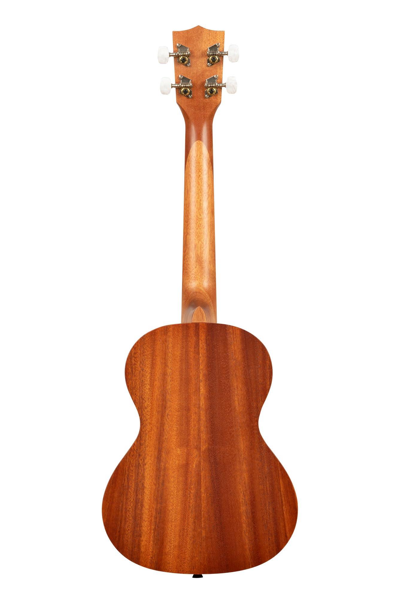 Kala Brand Music Co., 4-String Ukulele, Right, Stained Mahogany with Ivory Graphic, Tenor (KA-Gardenia-T_W/Bag) - Image 4