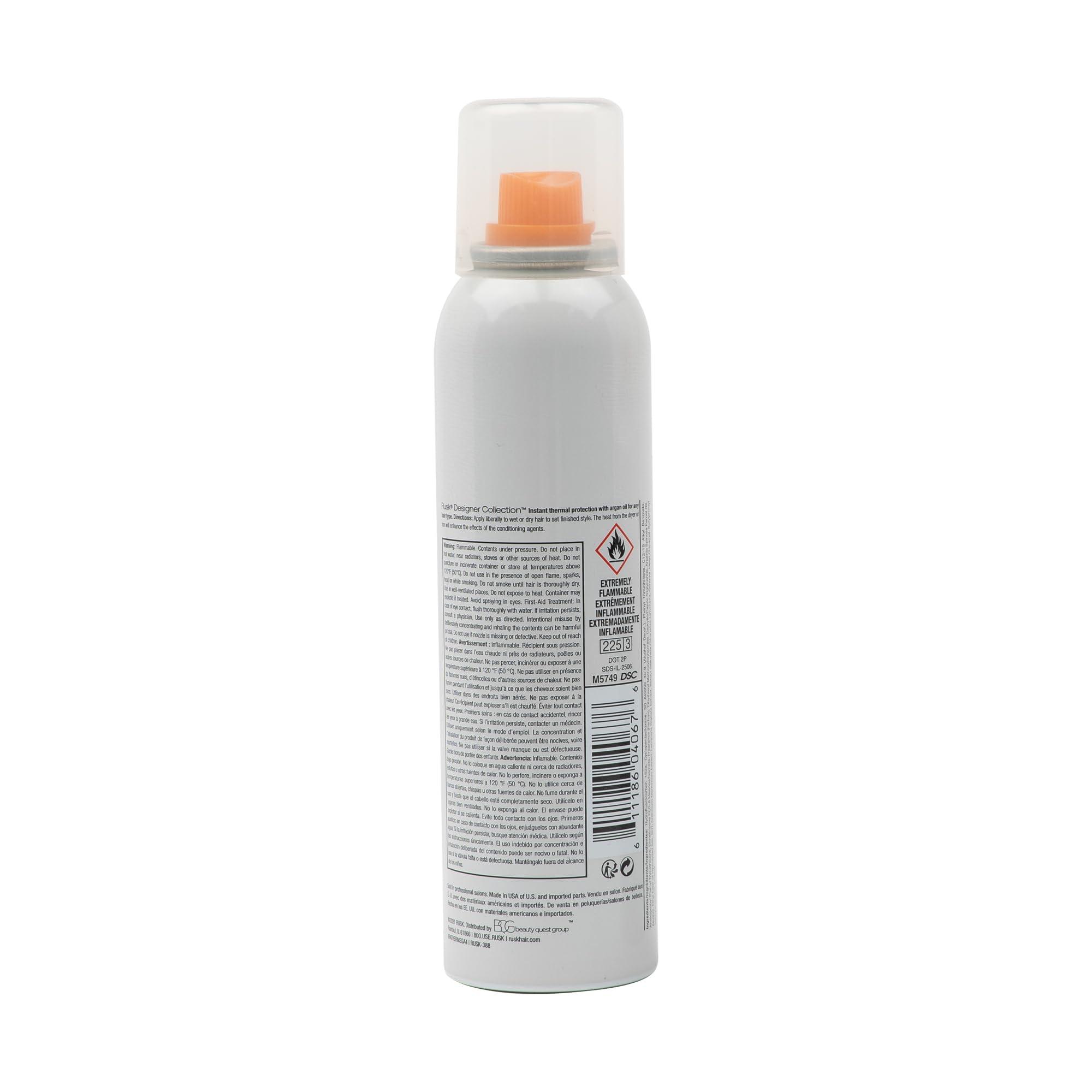 RUSK Thermal Shine Spray, Pure Argan Oil, Eliminates Frizz and Maintains Shine, Sleek and Smooth Hair, 4.4 oz - Image 2