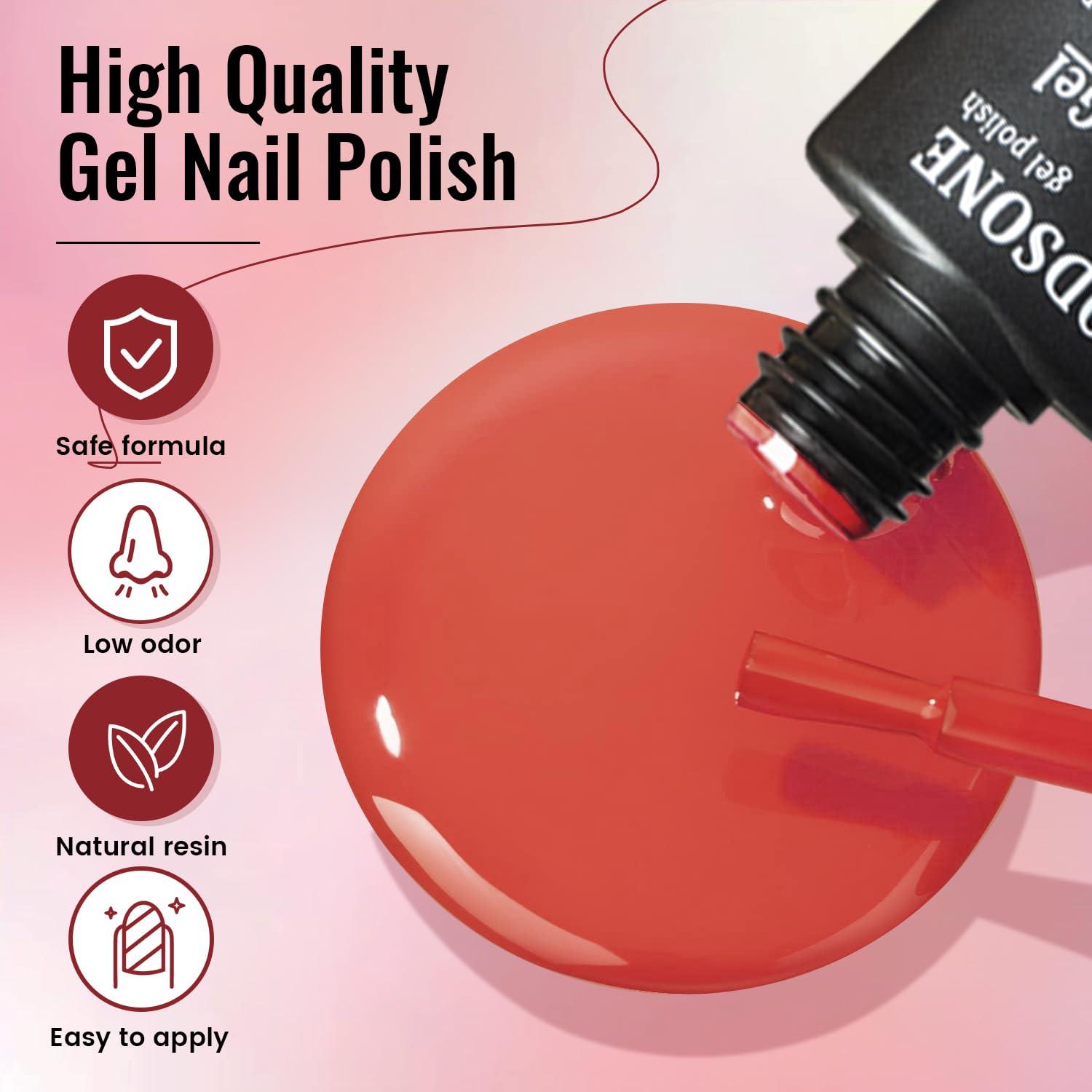 JODSONE Gel Nail Polish Kit with U V Light 32 Colors Gel Polish Nail + 4 Functional Adhesive Bottles Kit Soak Off Manicure Tools Gifts for Women - Image 9