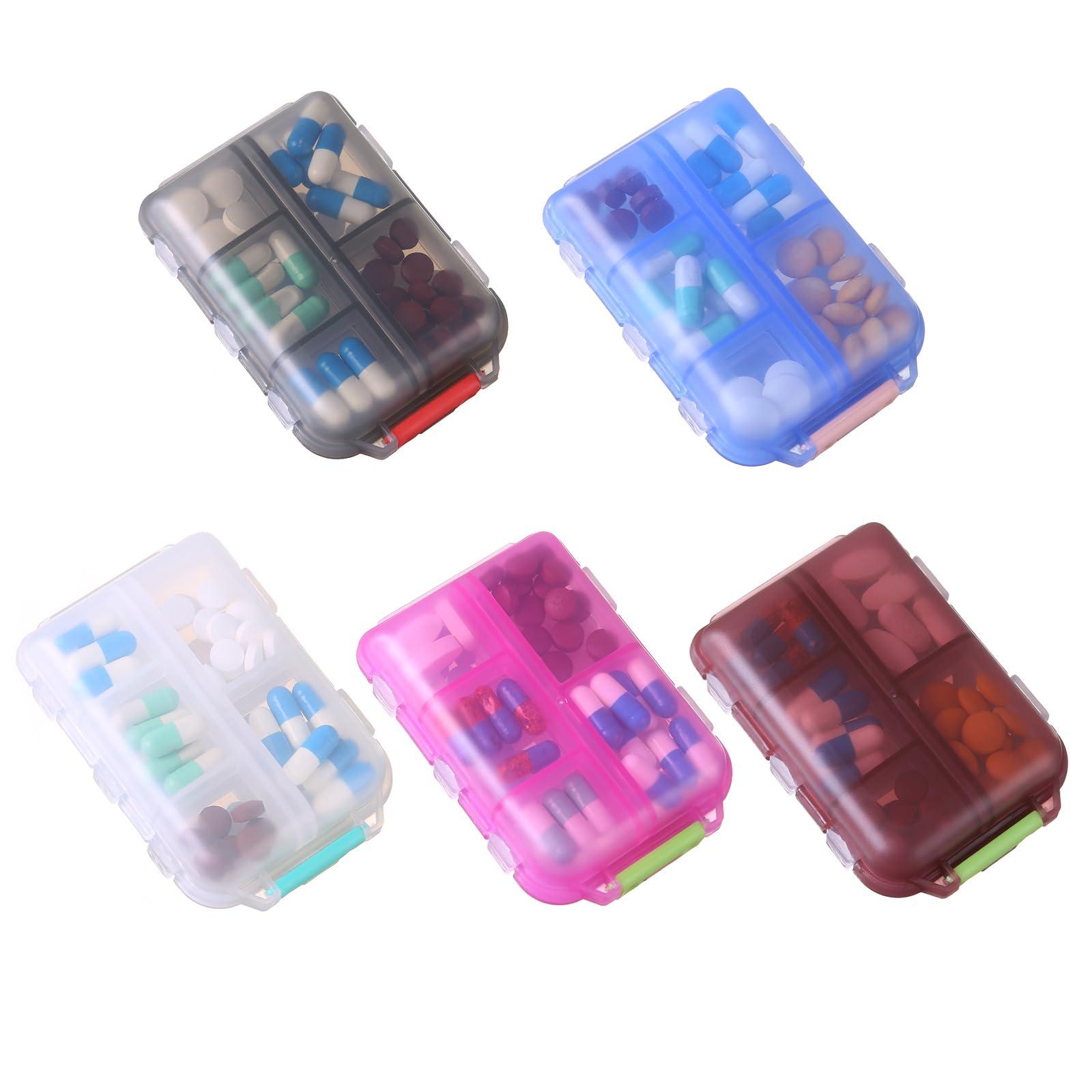 Zuihug 1Pack Travel Pill Organizer - 10 Compartments Pill Case, Compact and Portable Pill Box, Perfect for On-The-Go Storage, Pill Holder for Purse Gray - Image 8