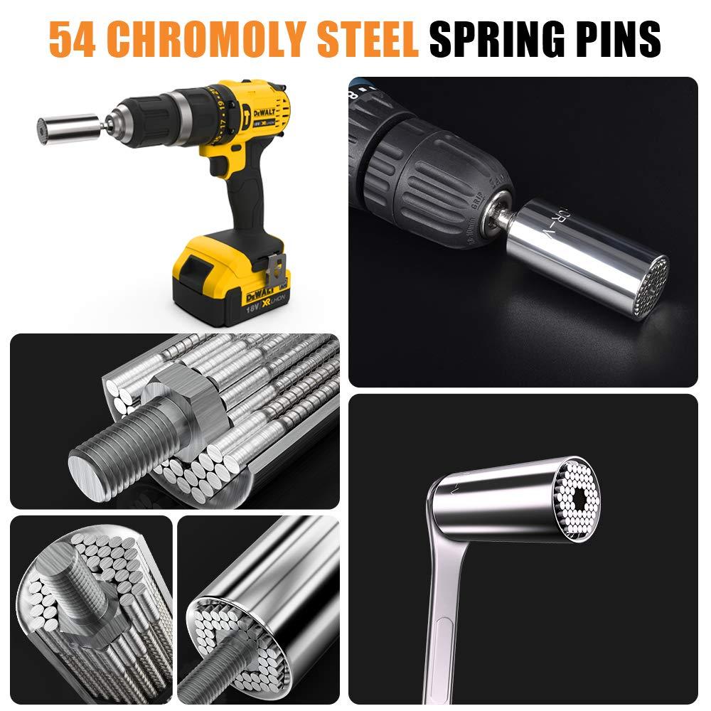 Super Universal Socket Tools Gifts for Men - Christmas Stocking Stuffers for Men Grip Socket Set with Power Drill Adapter Cool Stuff Ideas Gadgets for Him Birthday Gifts for Dad Women Husband (7-19mm) - Image 4