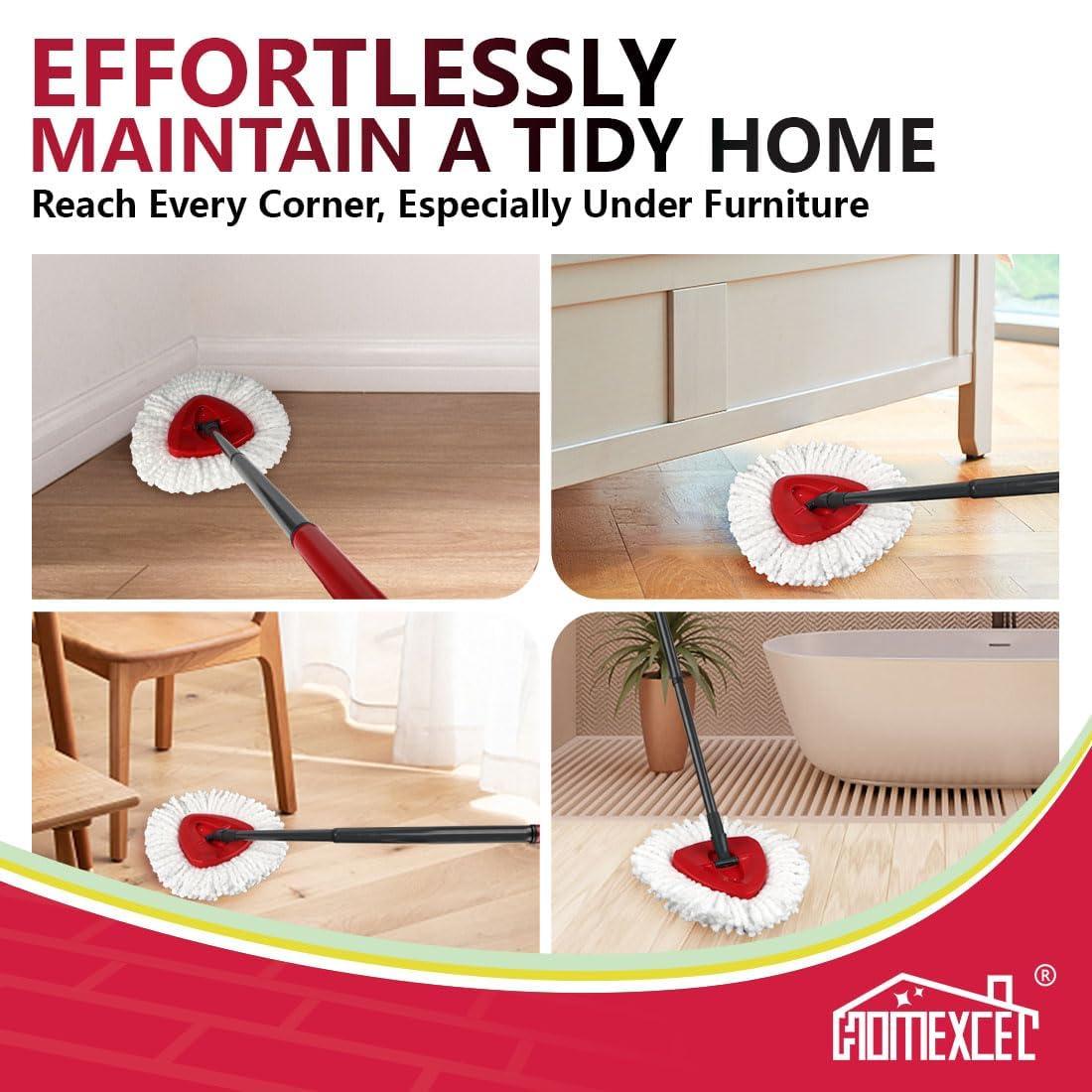 HOMEXCEL Mop Replacement Heads Compatible with O-Cedar EasyWring Spin Mops 3 Pack-Washable Microfiber Spin Head Refills-Easy Cleaning Mop Head Replacement - Image 6