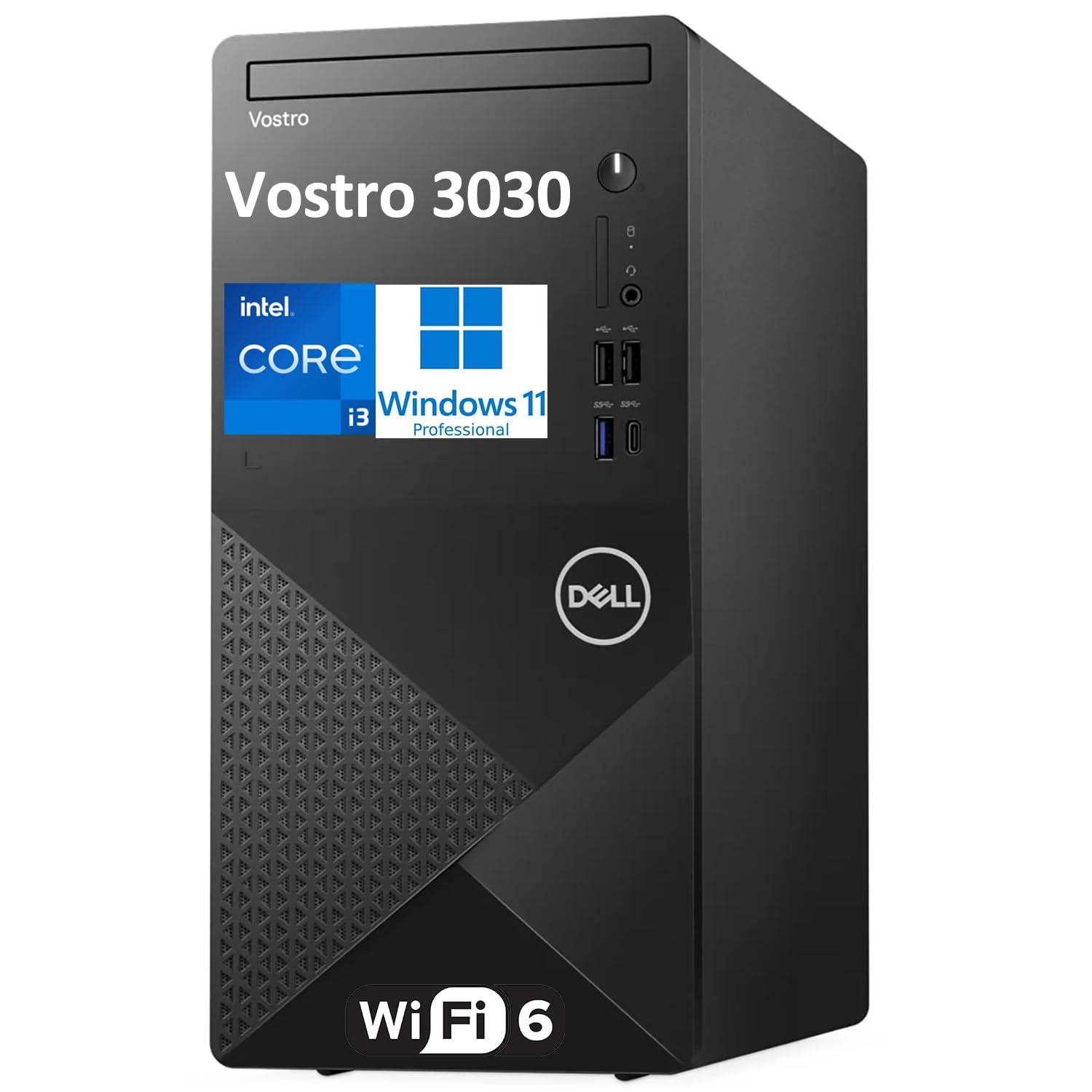 Dell Vostro 3030 Tower Business Desktop Computer, 12th gen Intel 4-Core i3-12100 (Beat i5-11500T), 32GB DDR5 RAM, 1TB PCIe SSD, WiFi 6, Bluetooth, DisplayPort, HDMI, Keyboard & Mouse, Windows 11 Pro