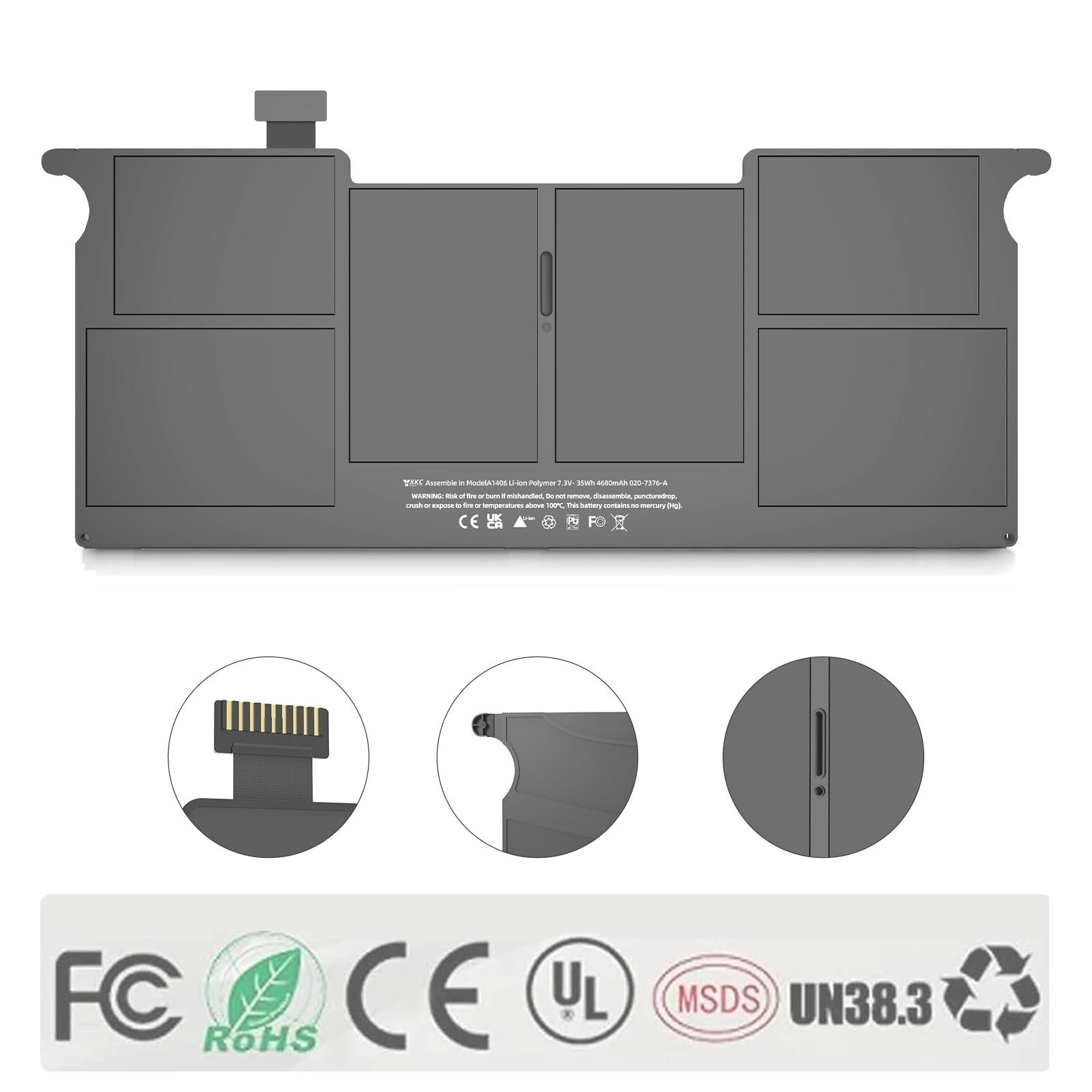 YXKC A1465 Battery Replacement for MacBook Air 11 inch A1406 Battery A1370 A1495 Battery-[Early 2014 2015 Mid 2011 2012 2013 Version]-39Wh/7.6V/5100mAh - Image 4