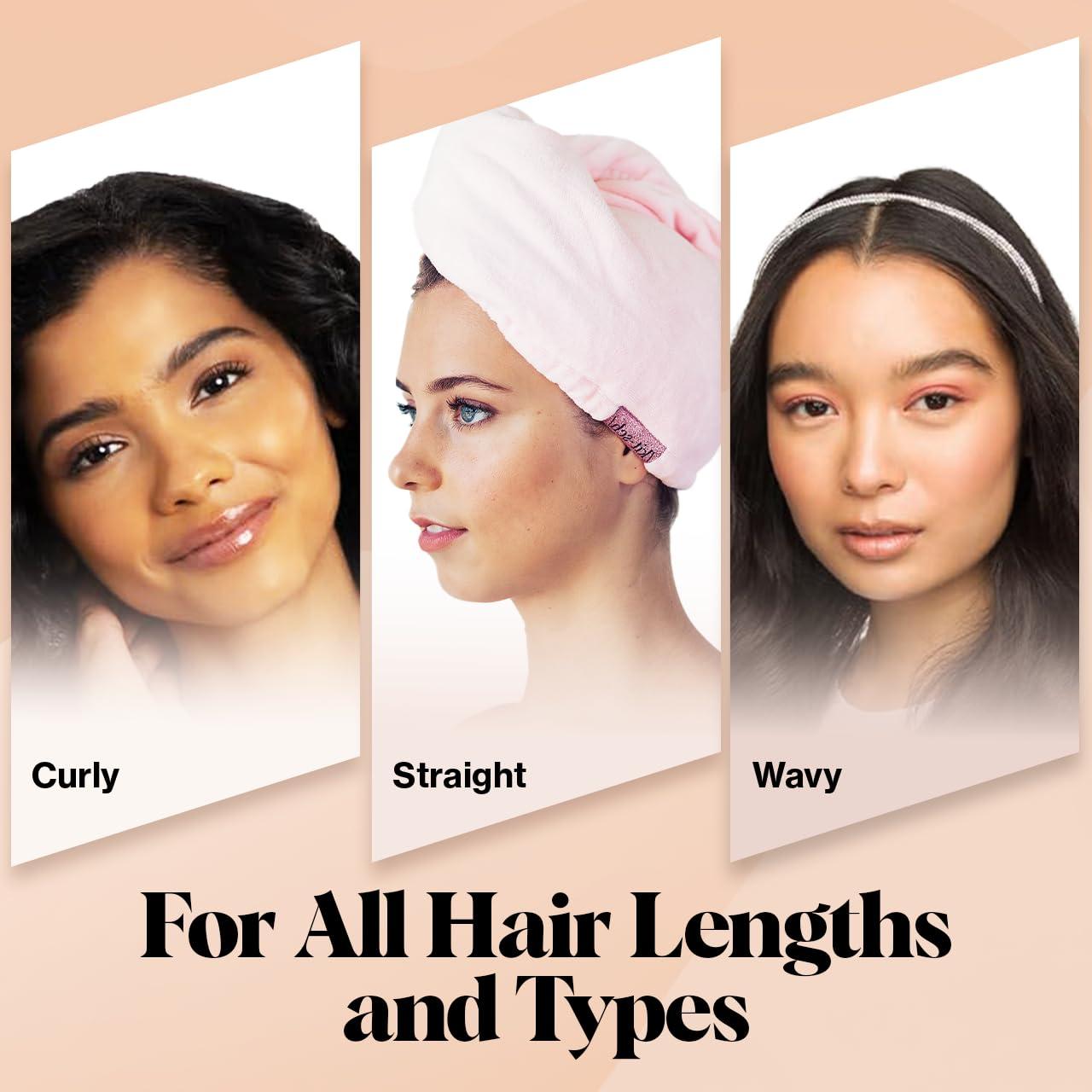 Kitsch Microfiber Hair Towel Wrap for Women - Super Absorbent Hair Drying Towel - Quick Dry, Anti-Frizz - for Long & Short, Wet & Curly Hair - Blush - Image 6