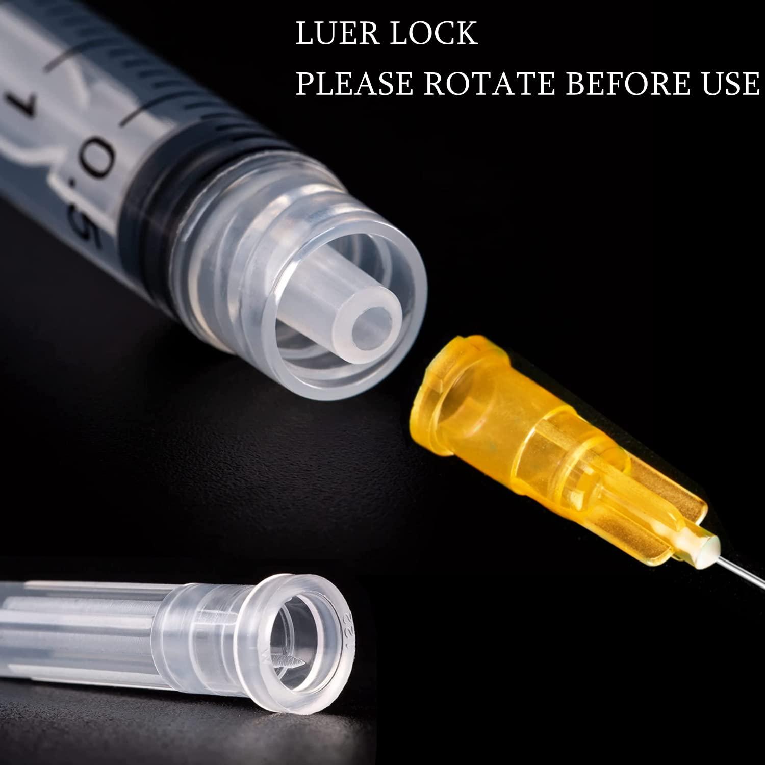 100 Pack 2ml (2.5ml) Plastic Luer Lock Syringa with 25Ga and Cap, Individually Sealed Wrapped, for Scientific Labs, Measuring Liquid, Refilling Cartridges or Glue Applicator - Image 3