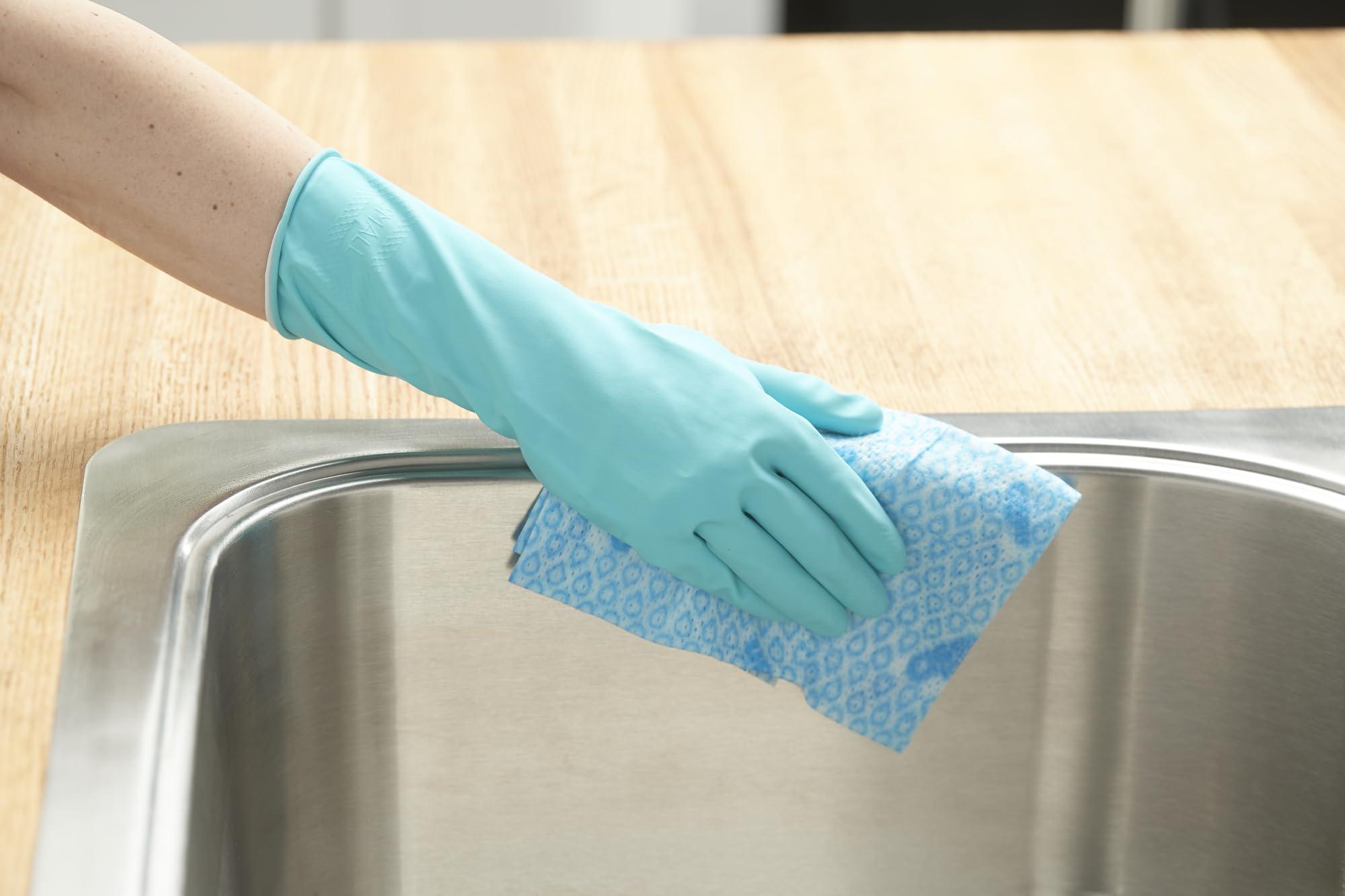 Mr. Clean Bliss Premium Reusable Latex-Free Vinyl Cleaning Gloves with Non-Slip Grip, Large - Image 3
